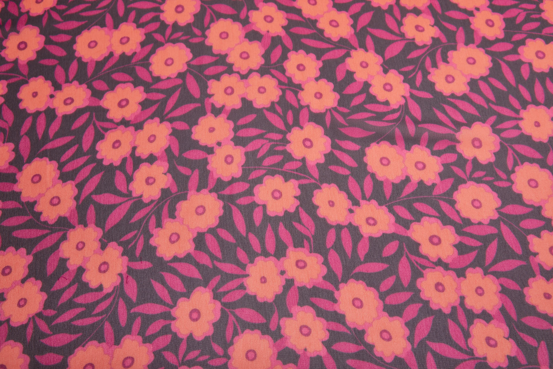 Playful Floral Printed Chiffon - Plum, Magenta & Coral fabric, image 13 of 14