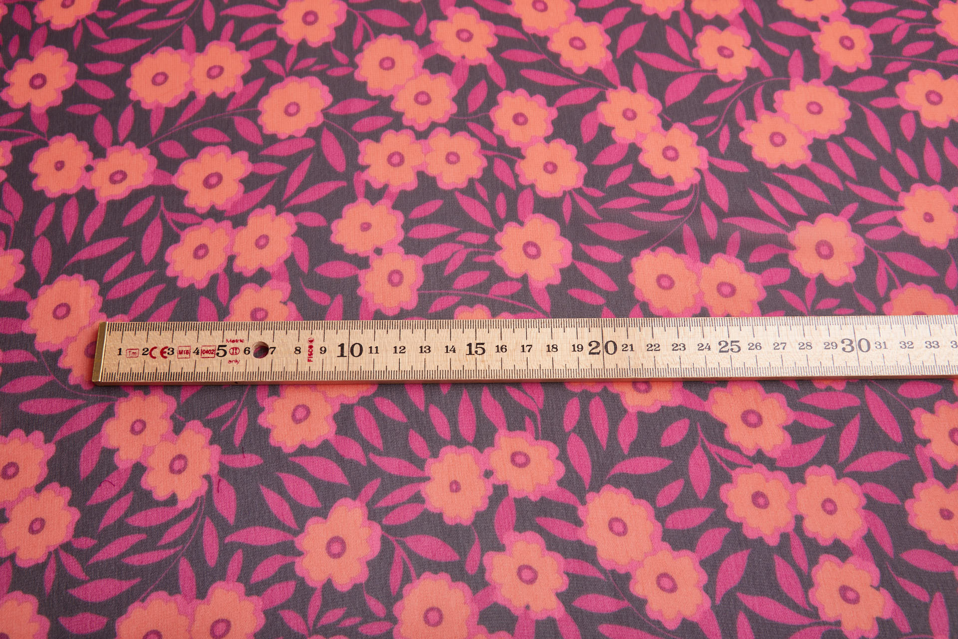 Playful Floral Printed Chiffon - Plum, Magenta & Coral fabric, image 14 of 14