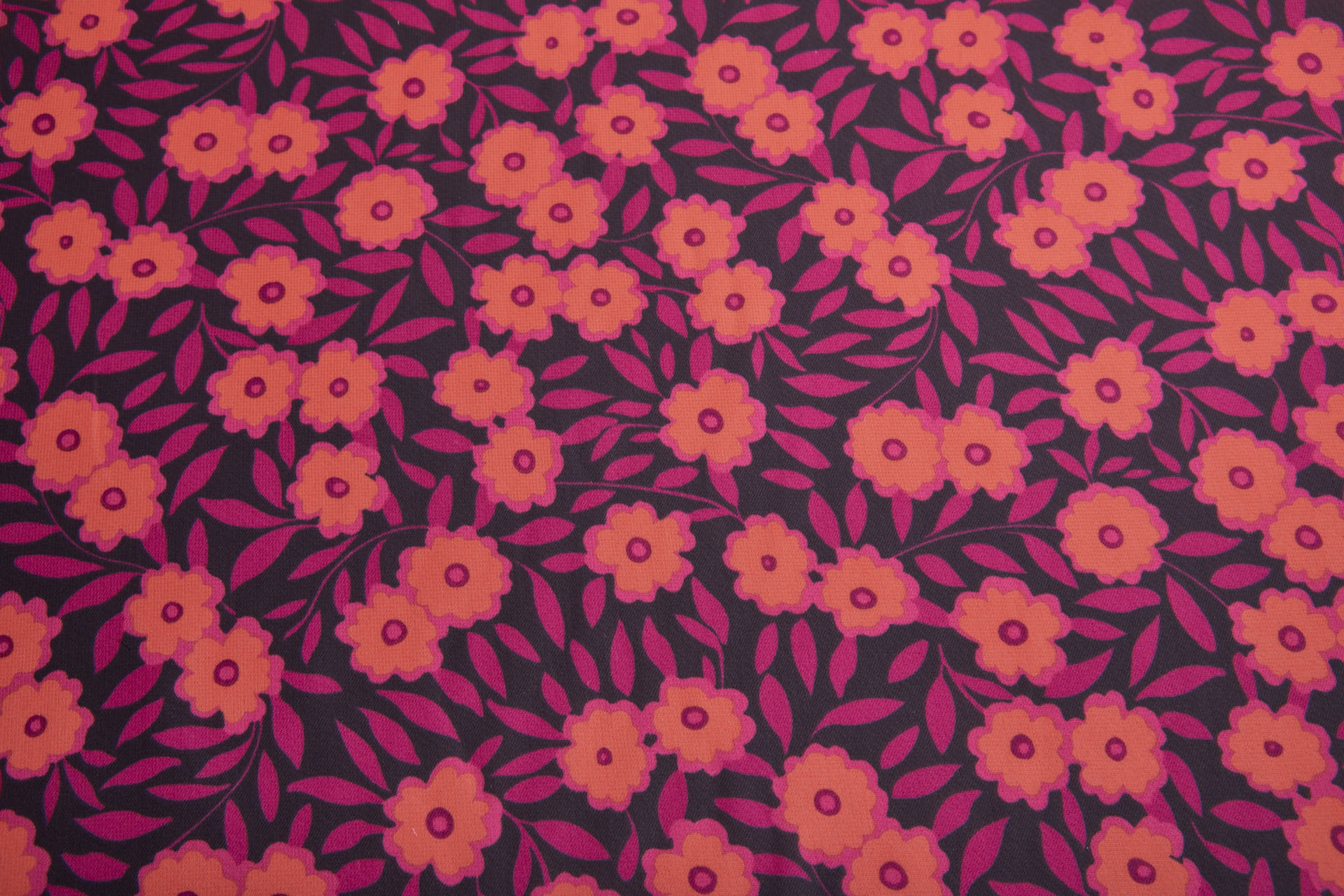 Playful Floral Printed Chiffon - Plum, Magenta & Coral fabric, image 10 of 14