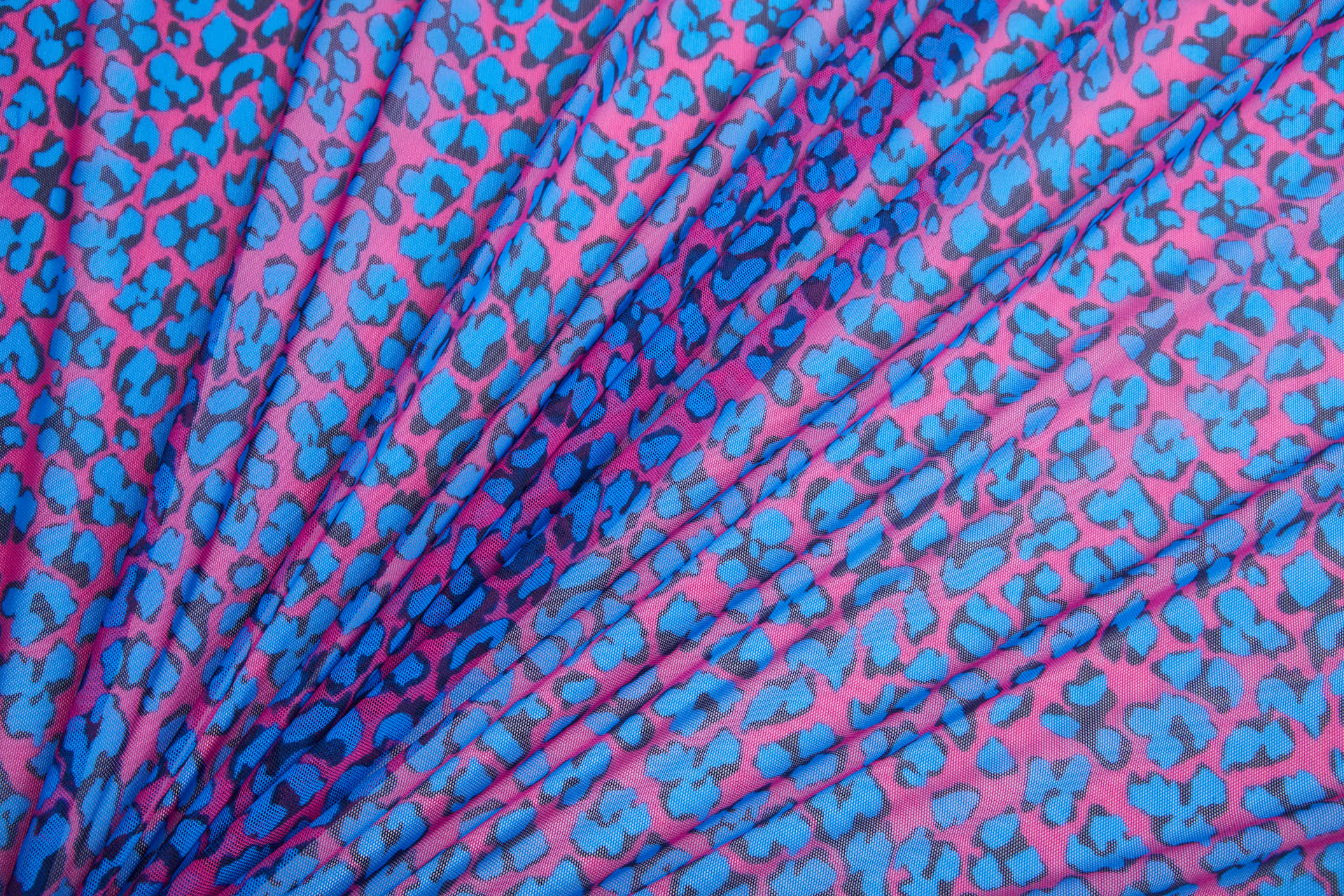 Leopard Print Sheer Bodystocking - Pink and Blue fabric, image 2 of 12