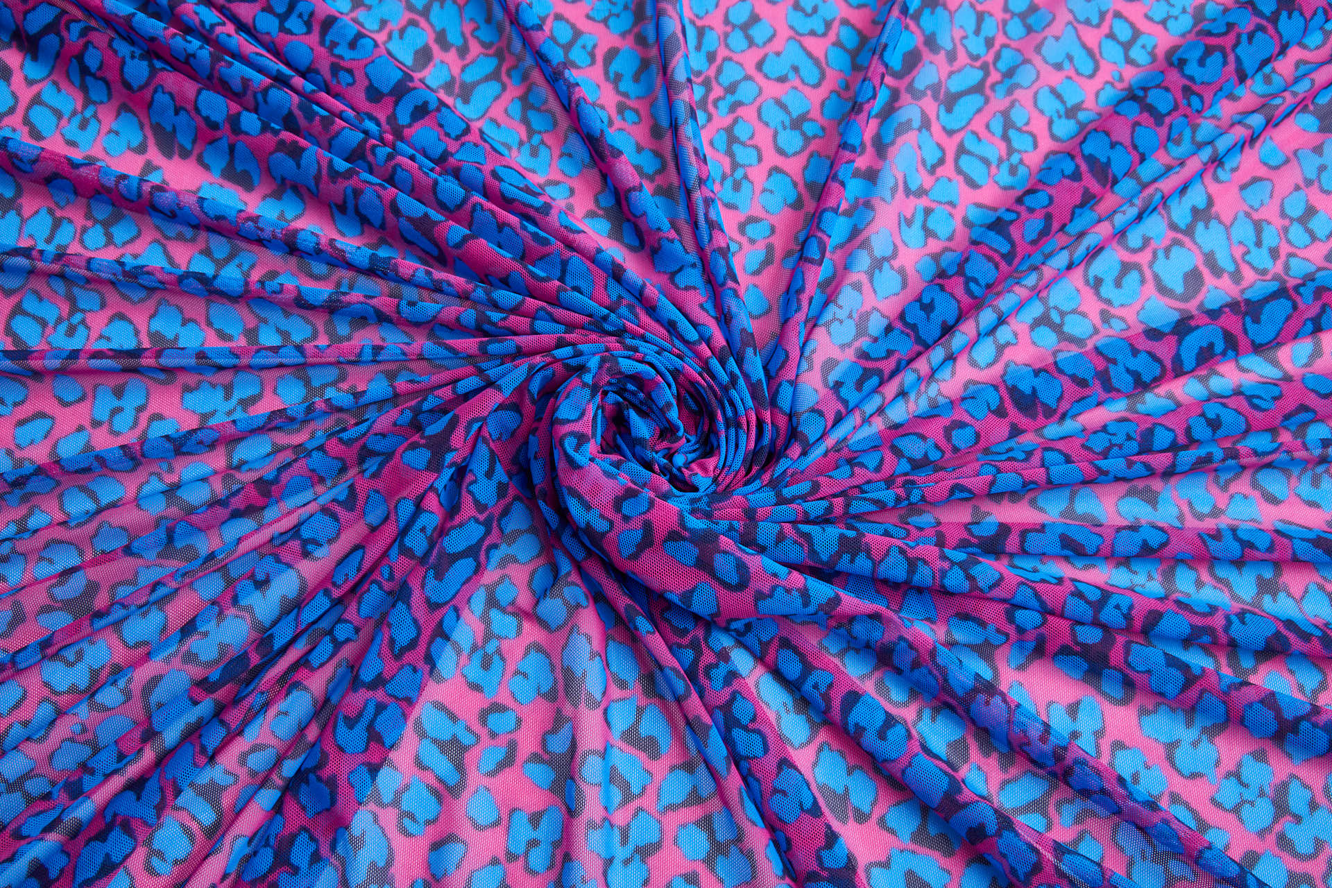 Leopard Print Sheer Bodystocking - Pink and Blue fabric
