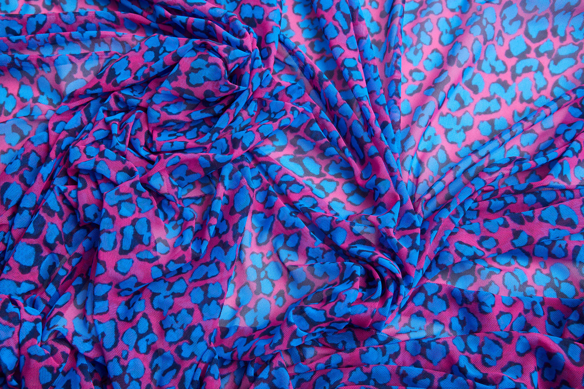 Leopard Print Sheer Bodystocking - Pink and Blue fabric, image 5 of 12