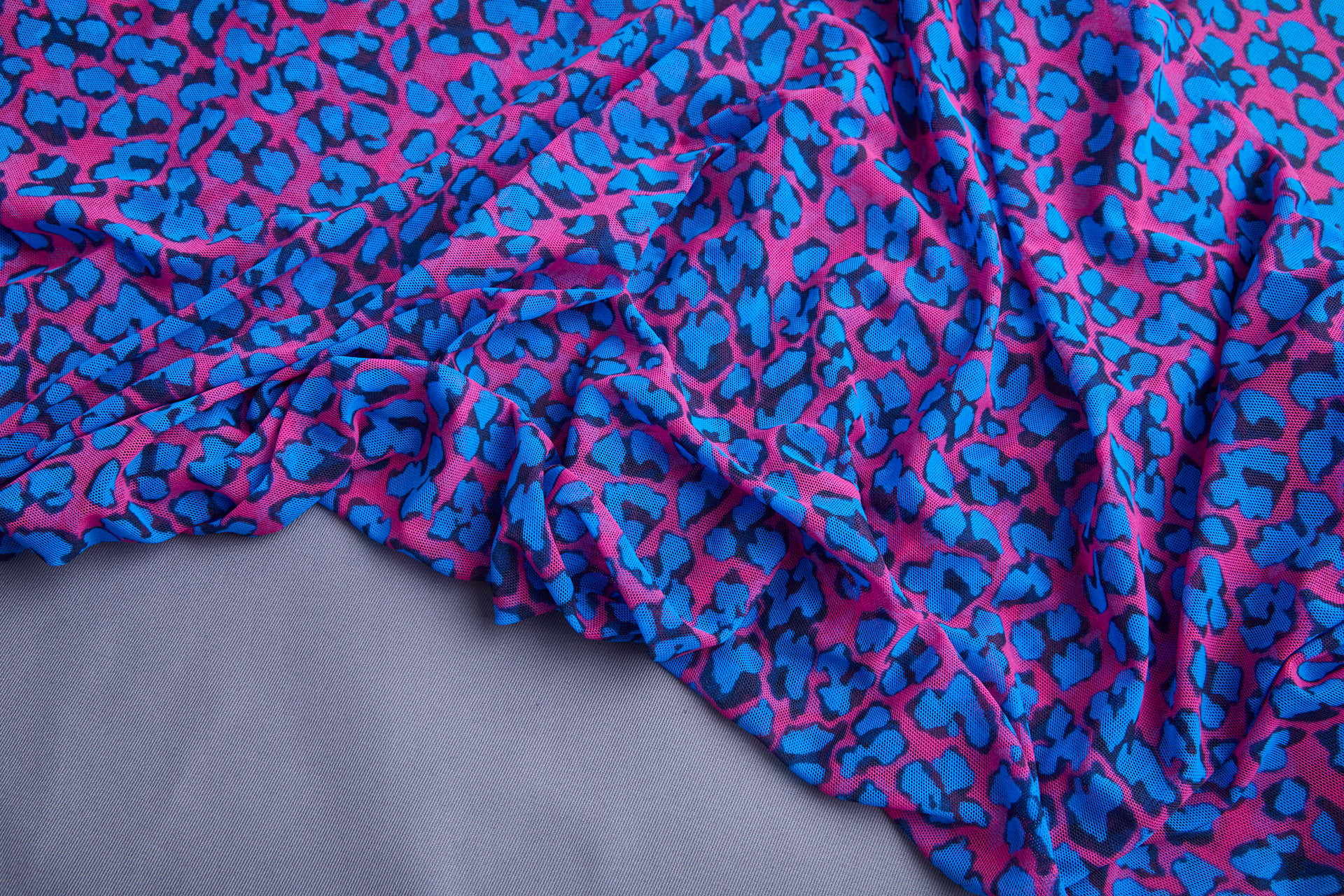 Leopard Print Sheer Bodystocking - Pink and Blue fabric, image 6 of 12