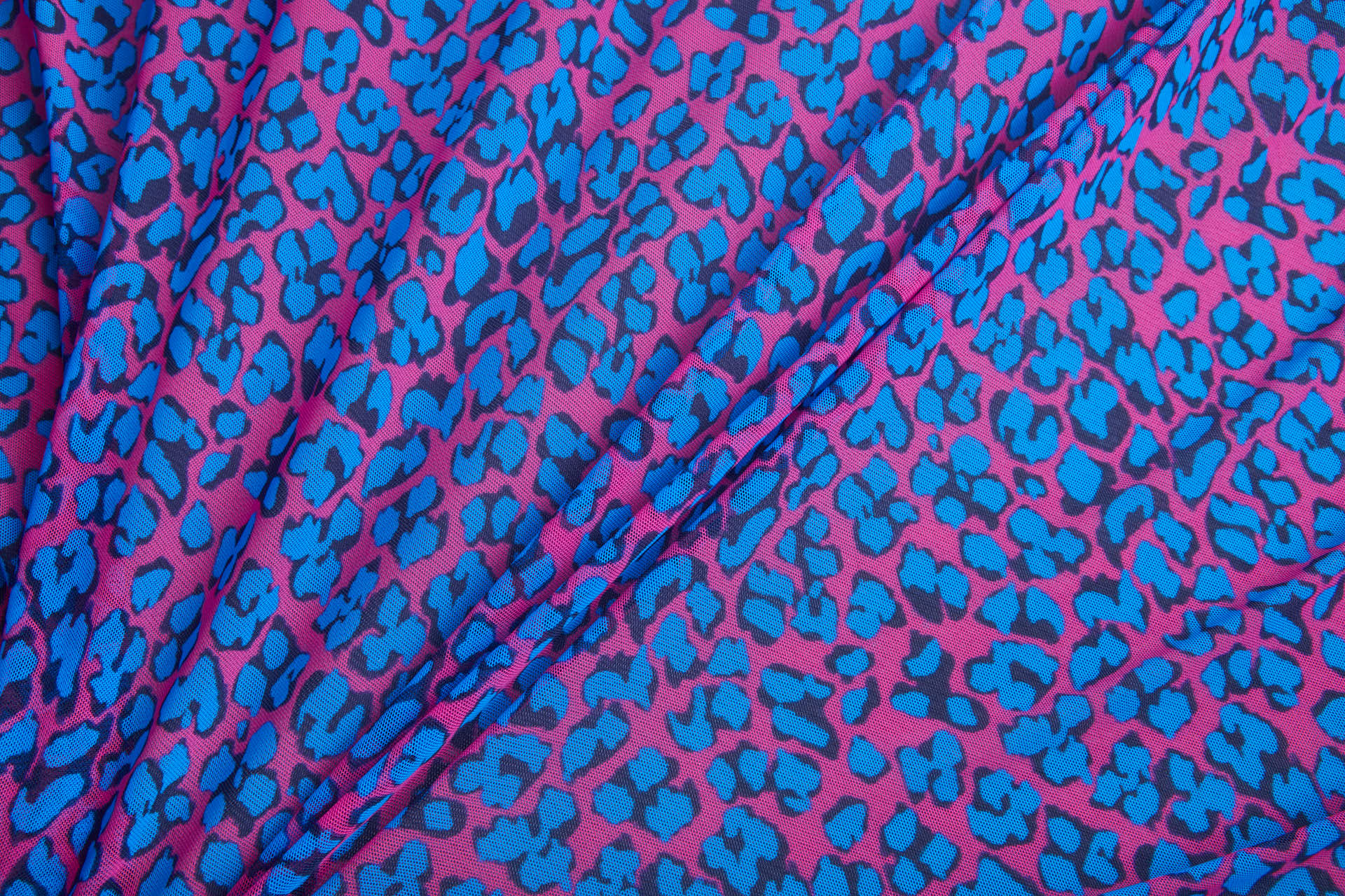 Leopard Print Sheer Bodystocking - Pink and Blue fabric, image 8 of 12