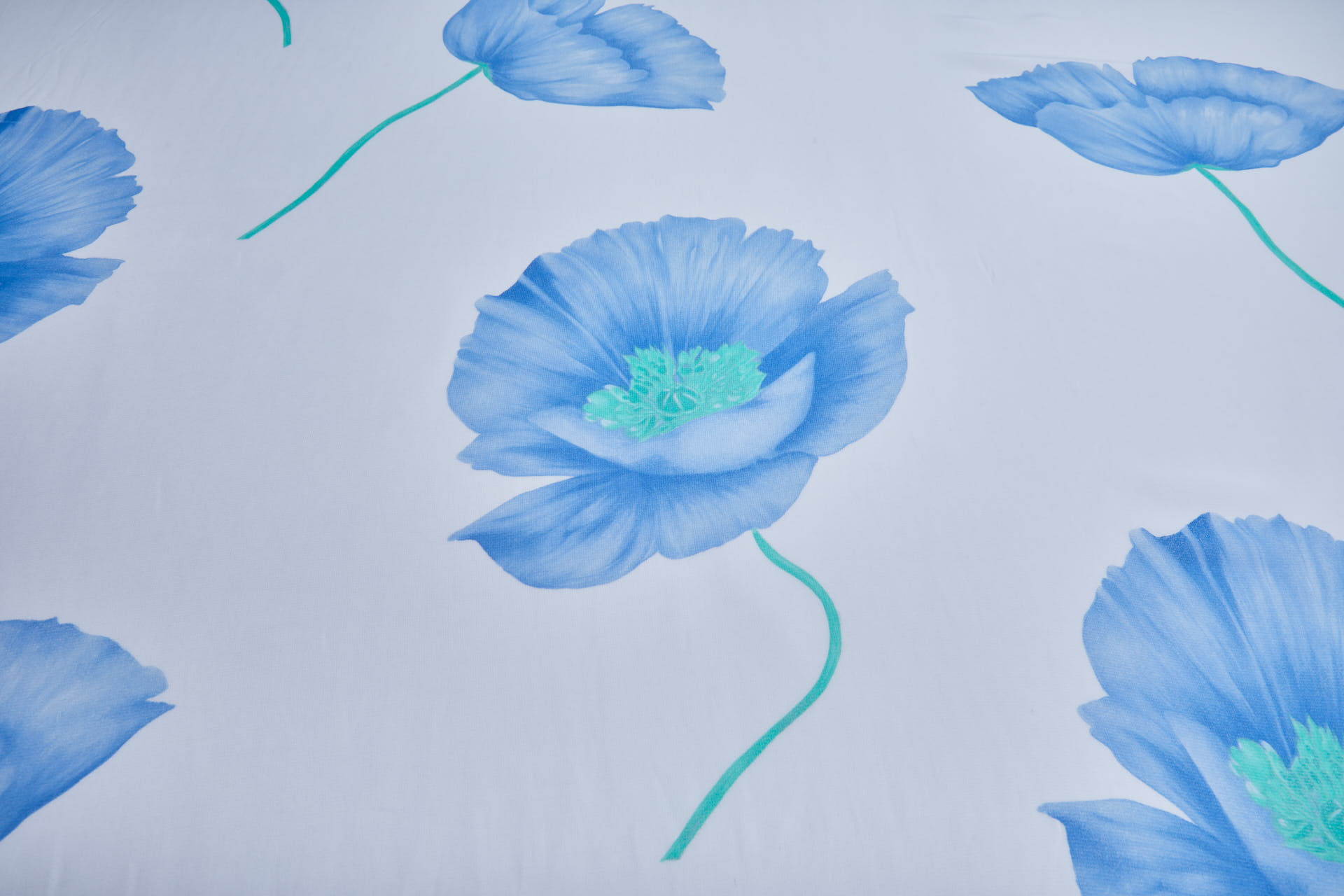 XXL Poppies Print Georgette in Blues fabric, image 10 of 10