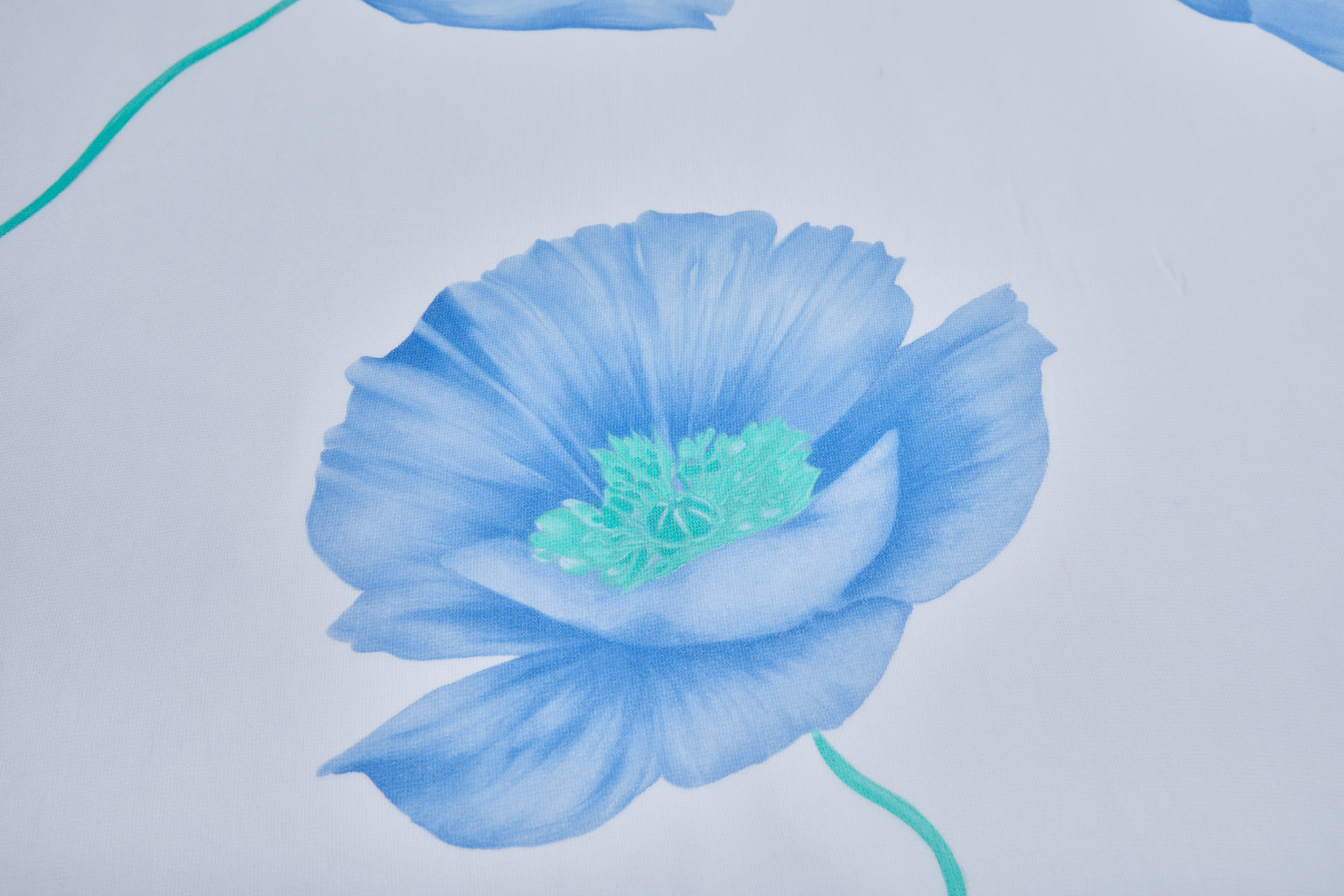 XXL Poppies Print Georgette in Blues fabric, image 9 of 10