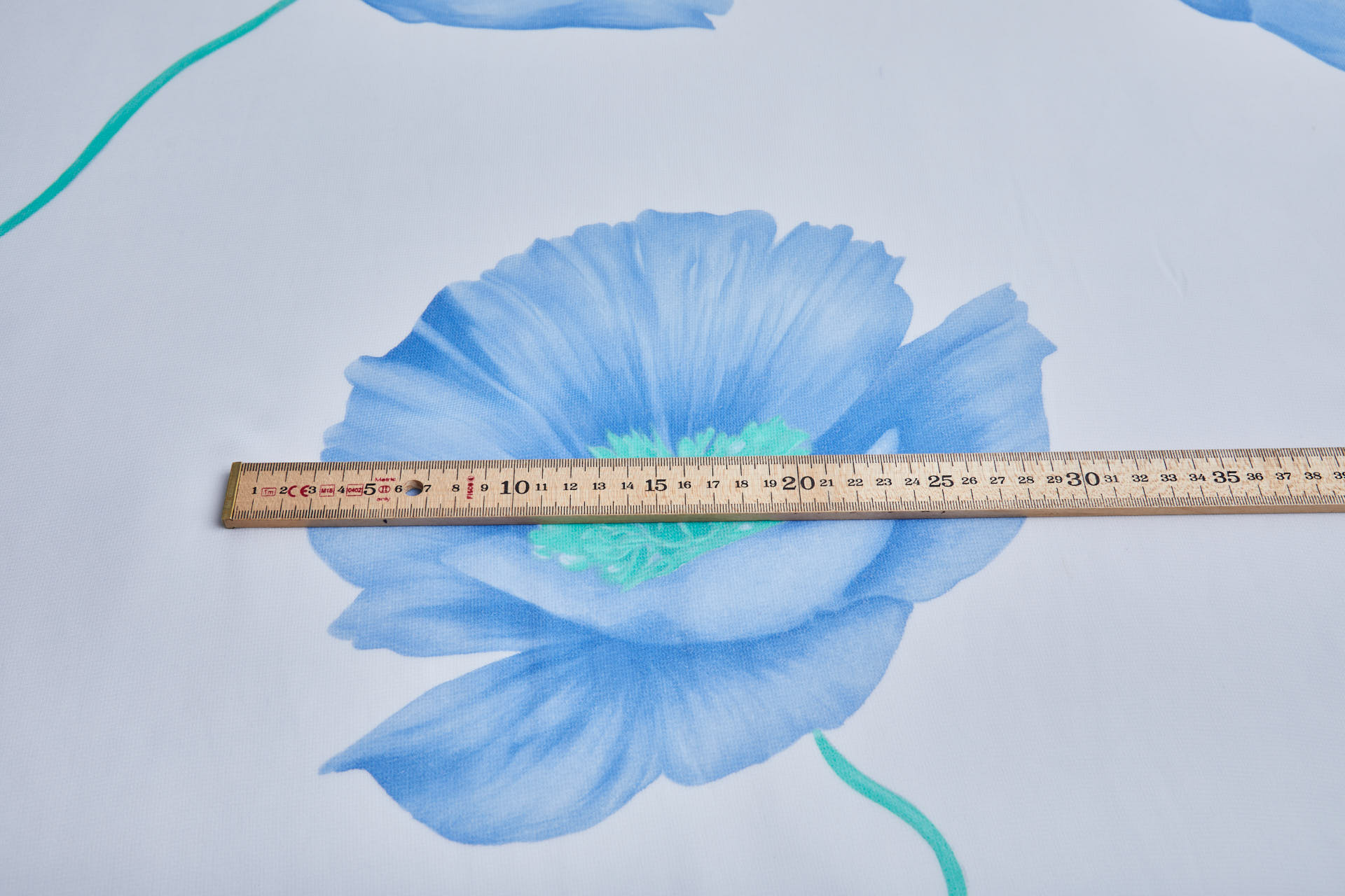 XXL Poppies Print Georgette in Blues fabric, image 6 of 10