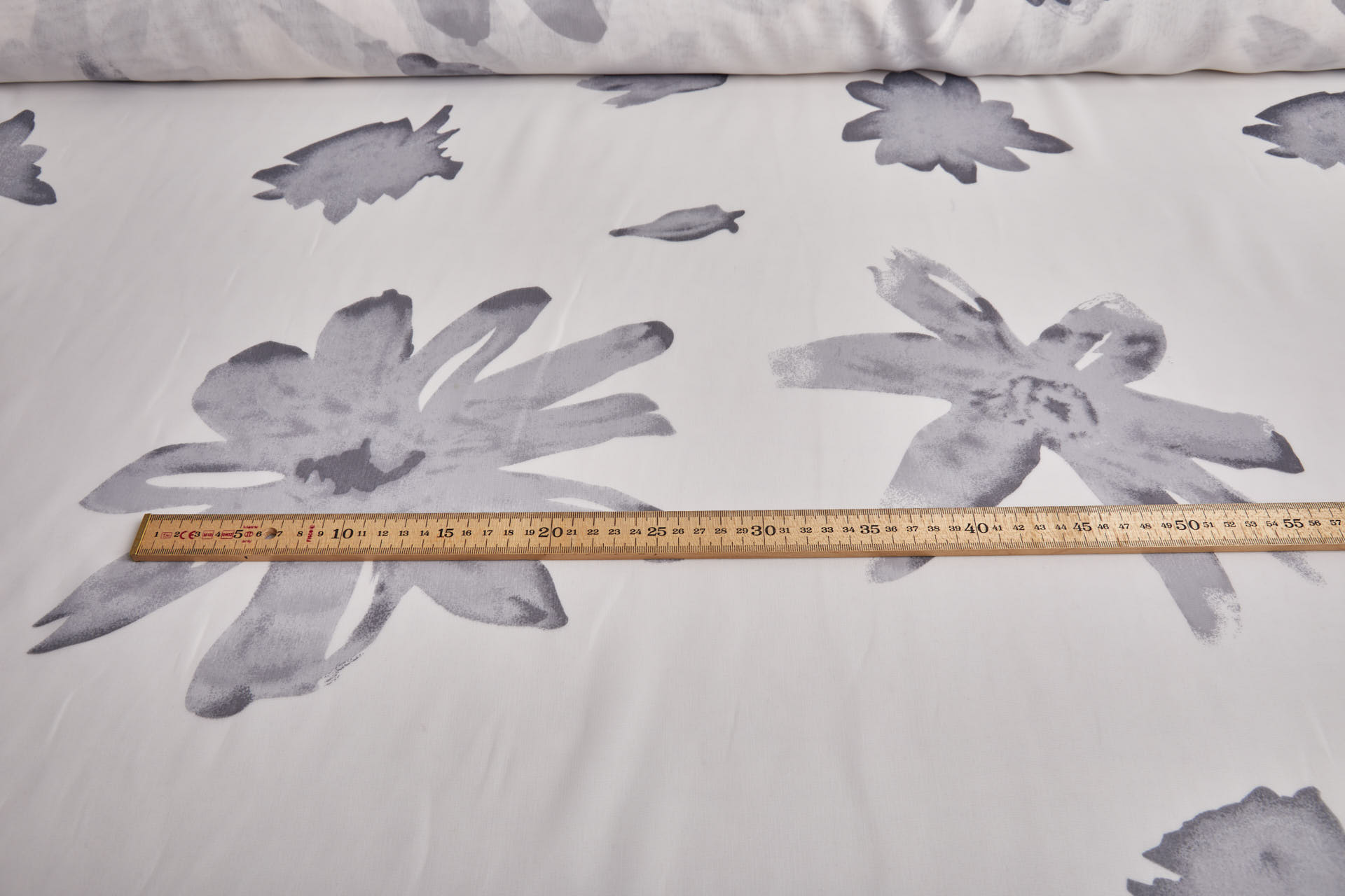 XXL Floral Print Chiffon in Grey and Ivory fabric, image 7 of 8