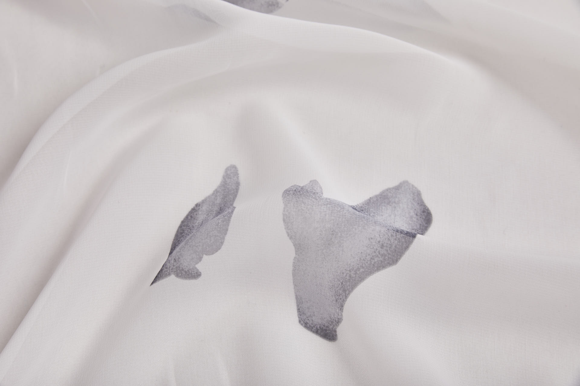 XXL Floral Print Chiffon in Grey and Ivory fabric, image 6 of 8