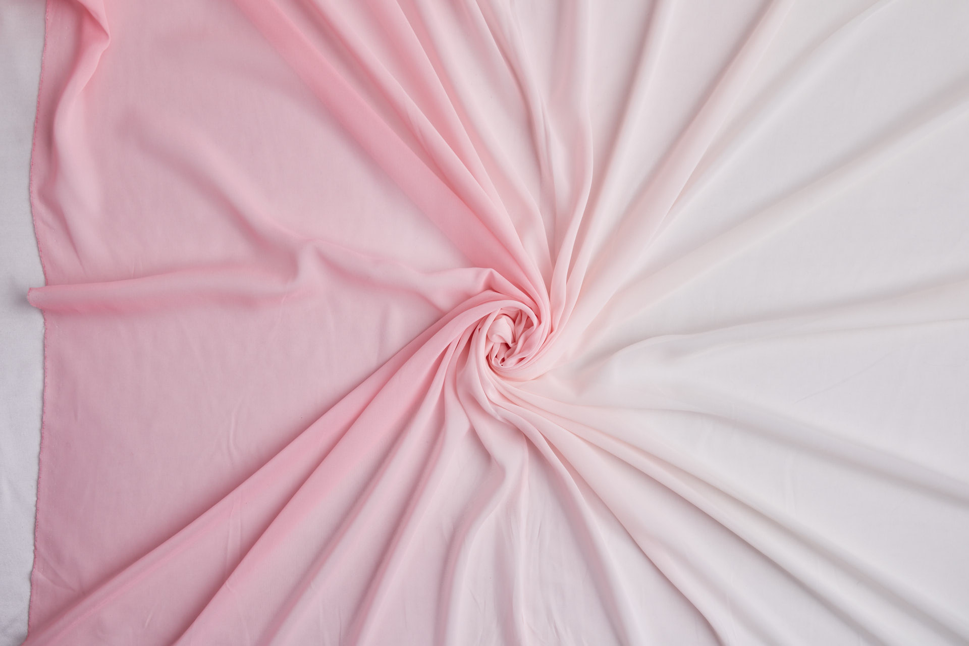 Ombre Georgette - Sugar Pink, Blush and Ivory fabric, image 2 of 9