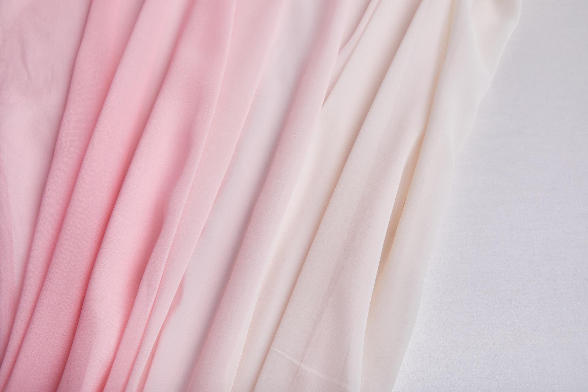 Ombre Georgette - Sugar Pink, Blush and Ivory fabric, image 6 of 9