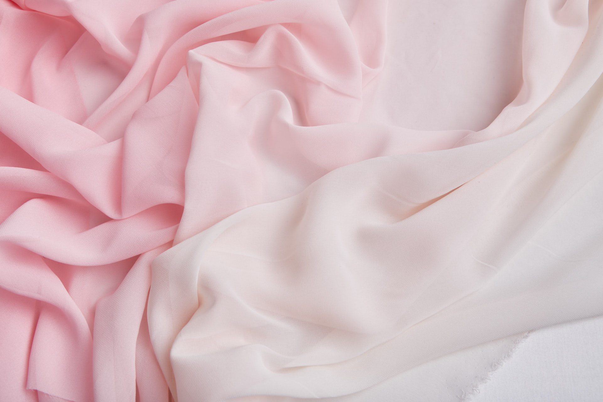 Ombre Georgette - Sugar Pink, Blush and Ivory fabric, image 3 of 9