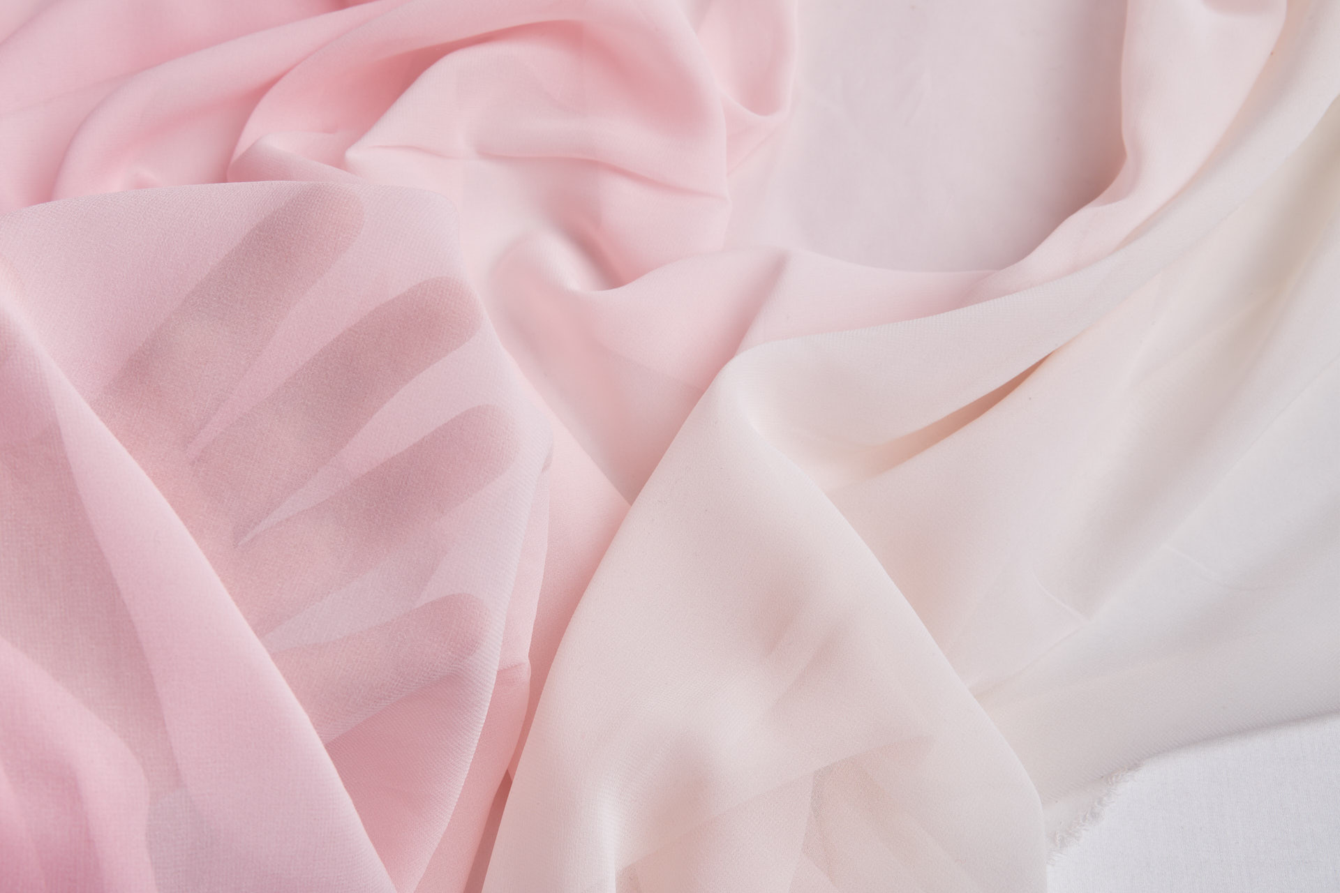 Ombre Georgette - Sugar Pink, Blush and Ivory fabric, image 4 of 9