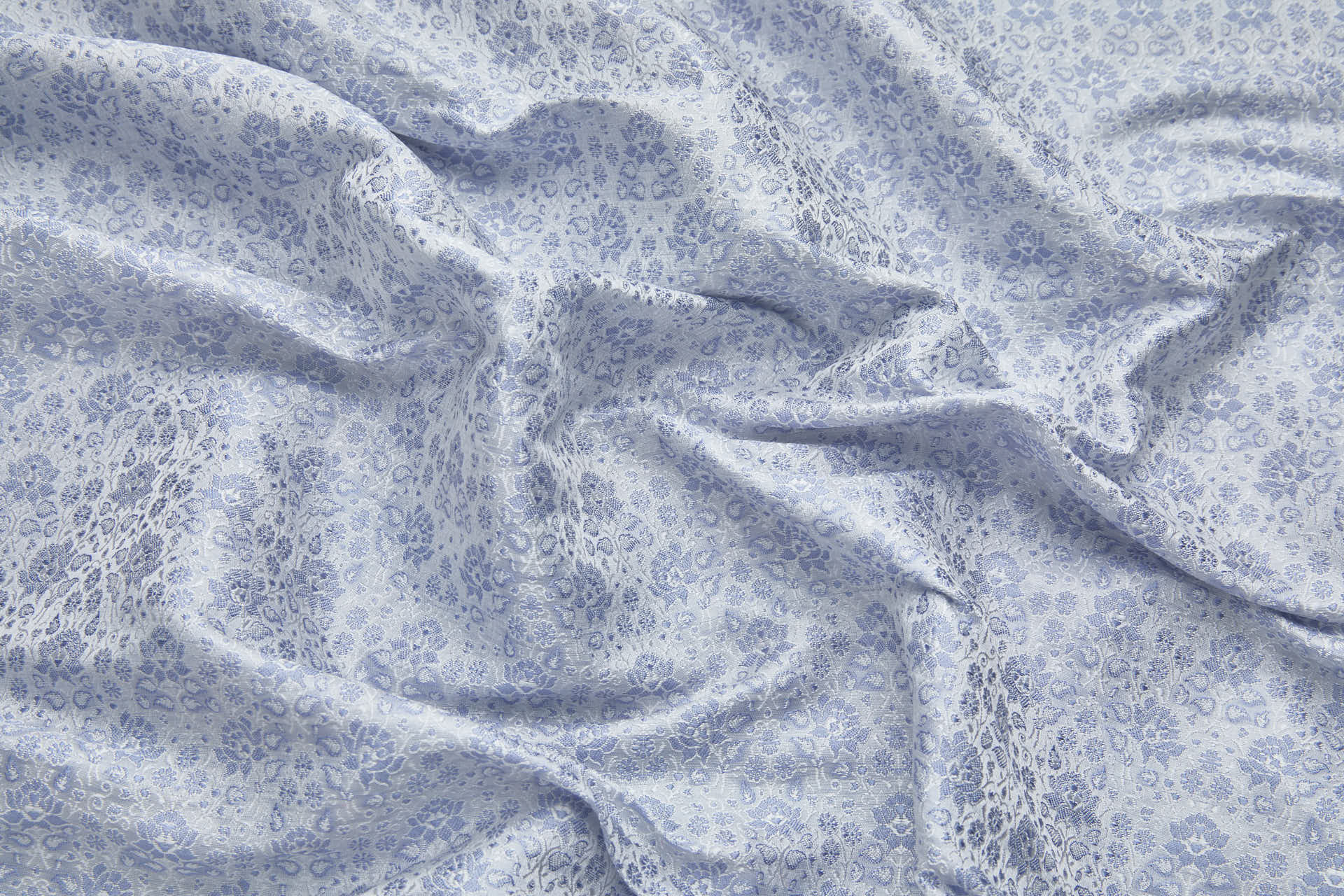 Small Pattern Banaras Brocade - Periwinkle and Ivory fabric, image 5 of 9