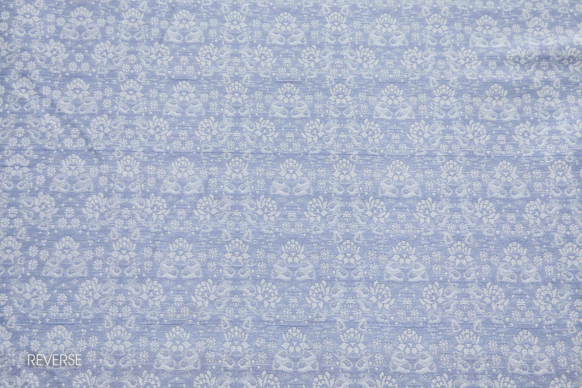 Small Pattern Banaras Brocade - Periwinkle and Ivory fabric, image 6 of 9