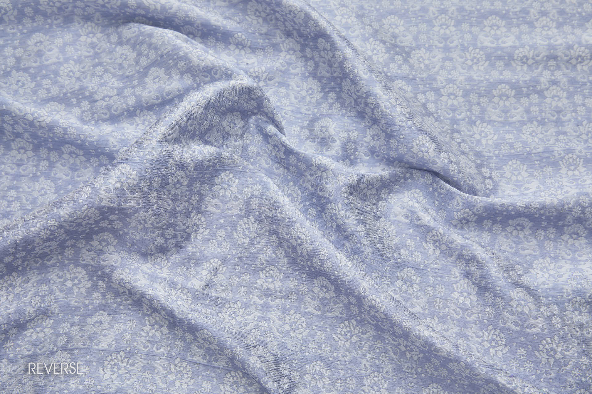 Small Pattern Banaras Brocade - Periwinkle and Ivory fabric, image 8 of 9