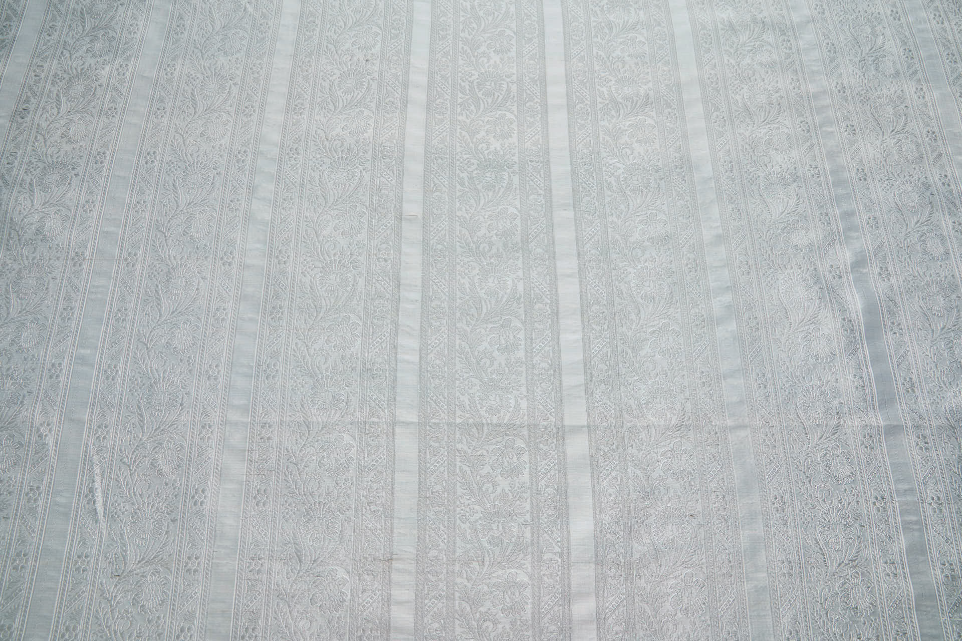 Striped Floral Banaras Brocade - Pale Blue fabric, image 8 of 8