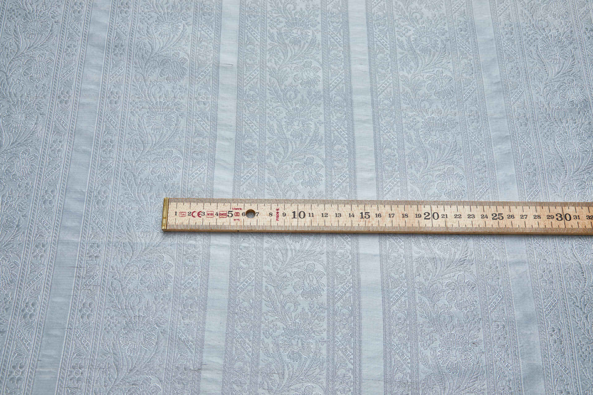 Striped Floral Banaras Brocade - Pale Blue fabric, image 5 of 8