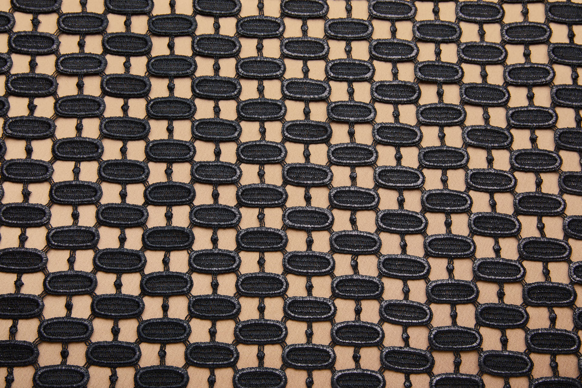 Lozenge Links Foiled Guipure in Black fabric, image 9 of 9