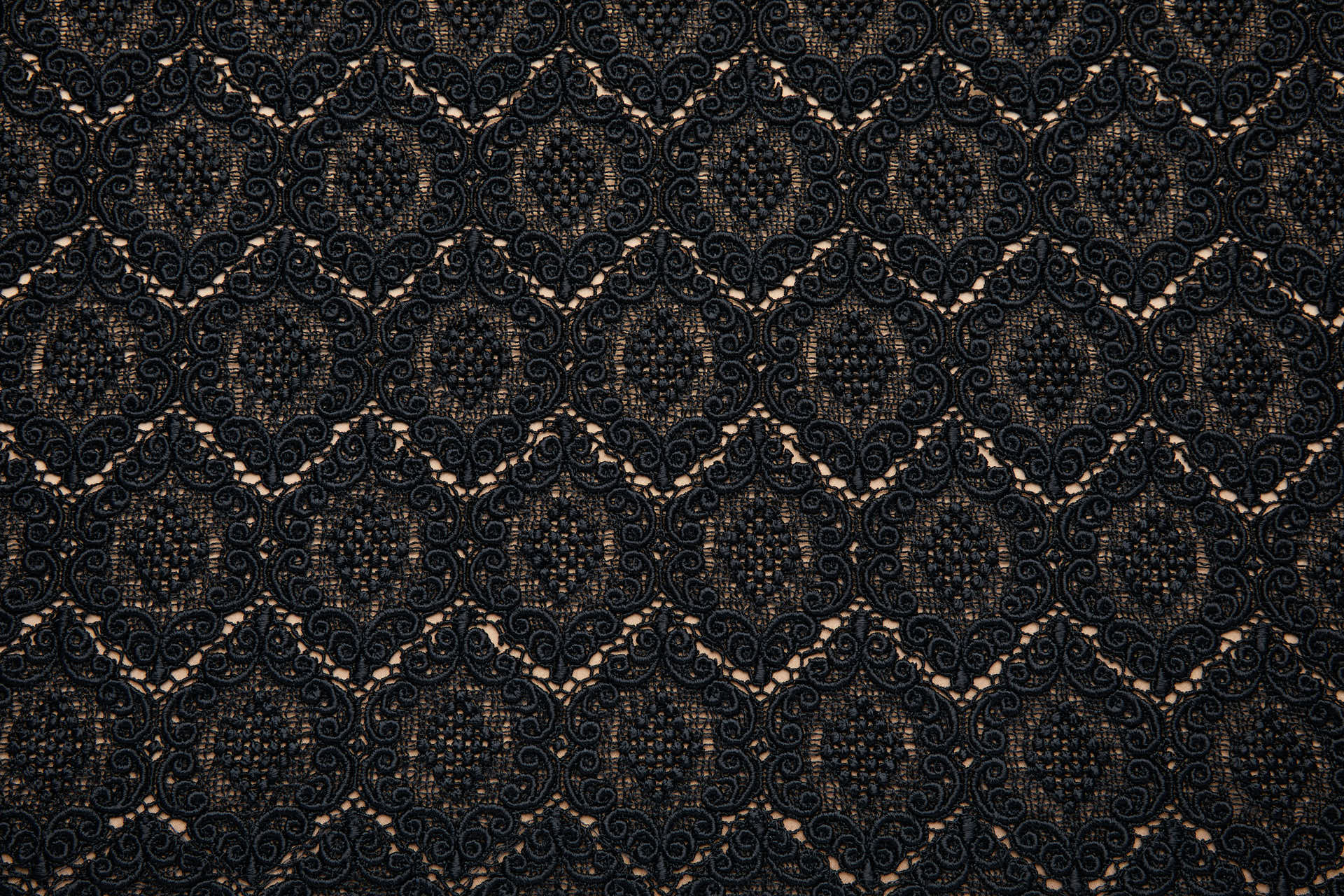 Ornamental Trapezoid Dense Guipure in Black fabric, image 4 of 10