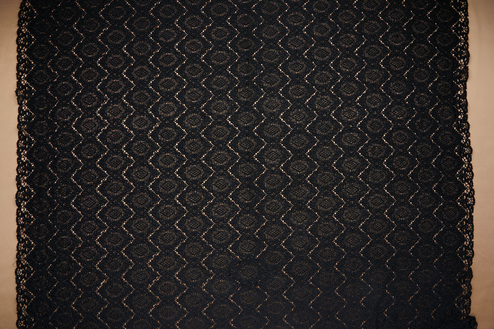 Ornamental Trapezoid Dense Guipure in Black fabric, image 7 of 10