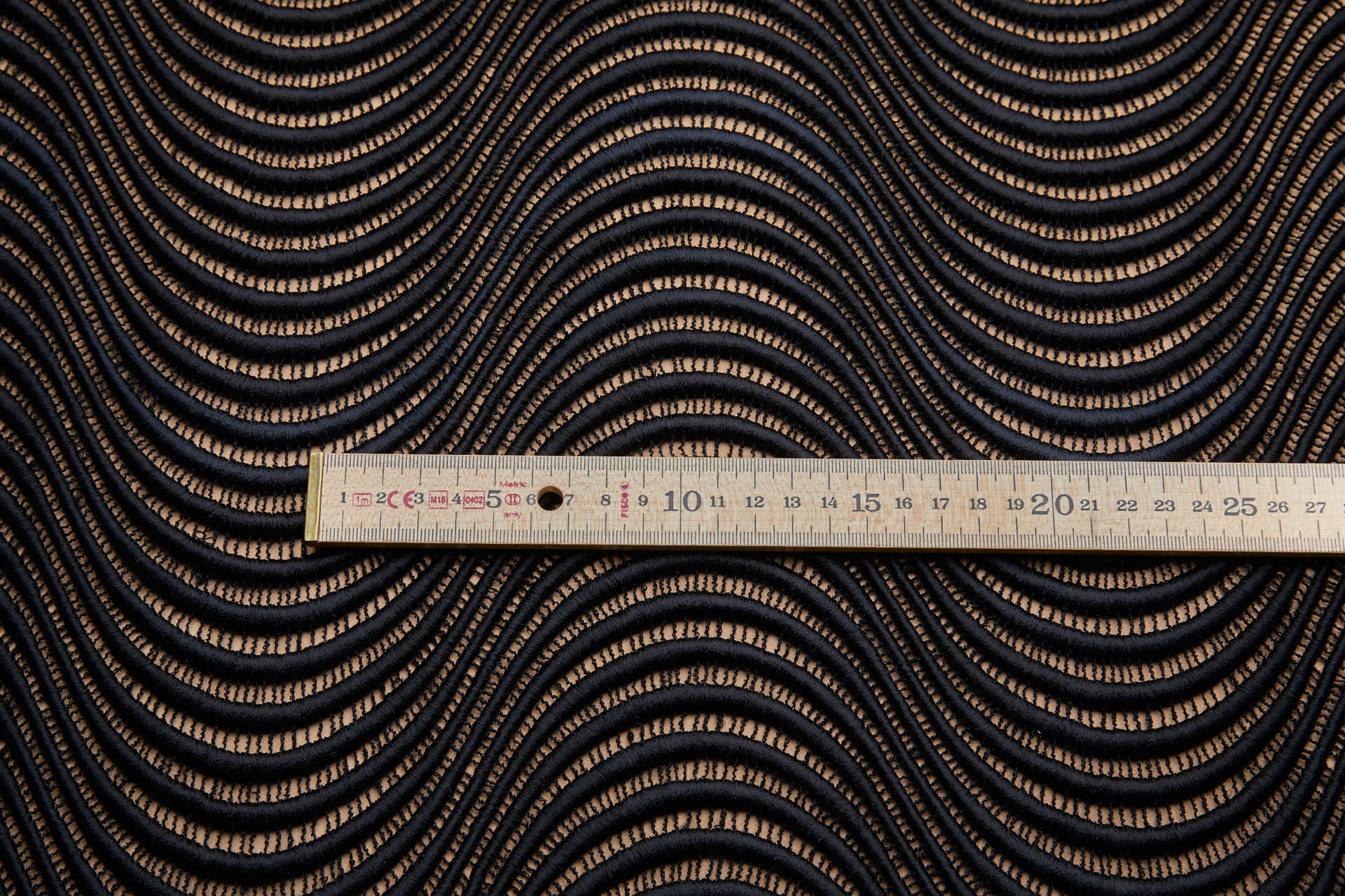 French Custom Made Wavy Guipure Lace in Black - 90cm fabric, image 9 of 9