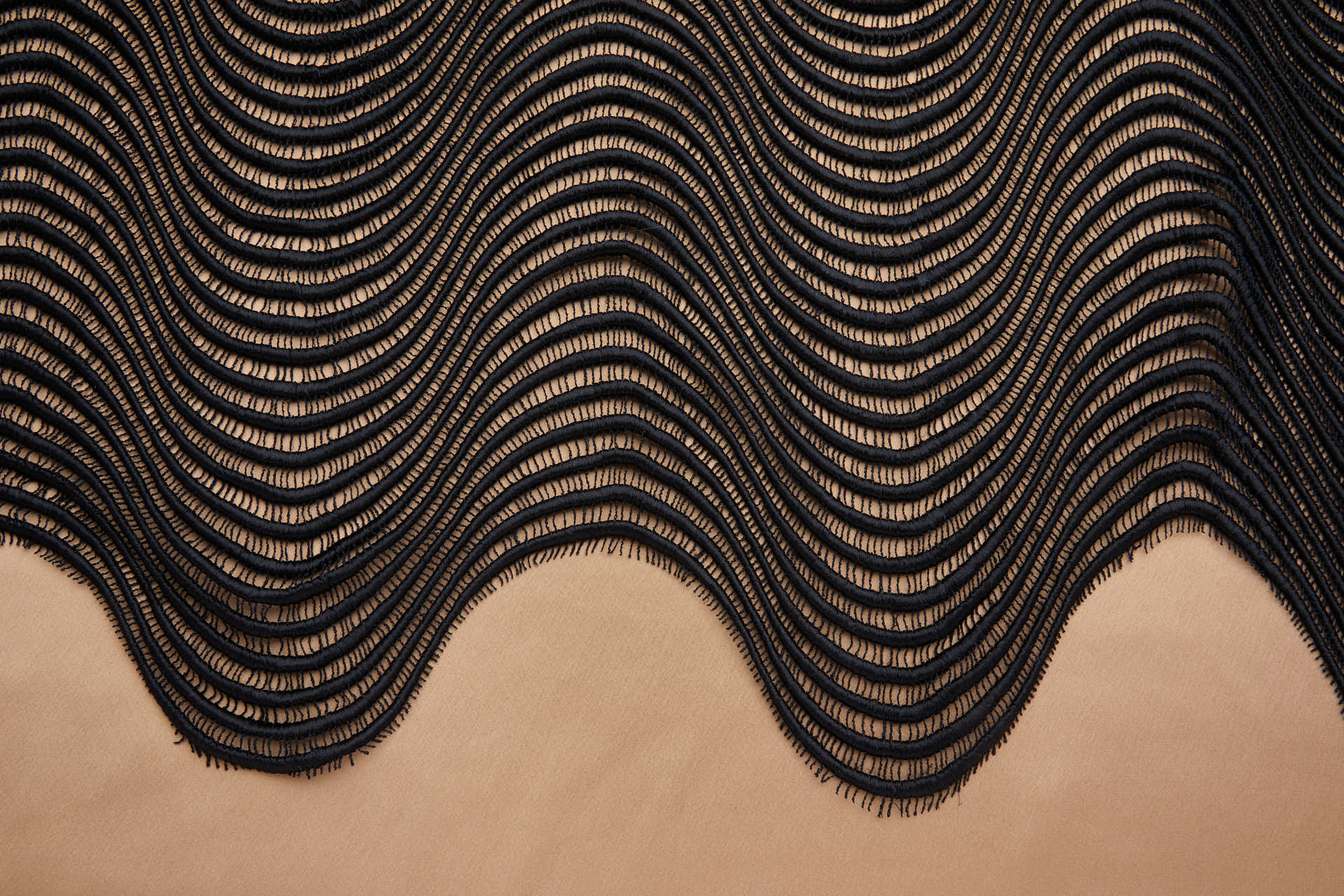 French Custom Made Wavy Guipure Lace in Black - 90cm fabric, image 7 of 9