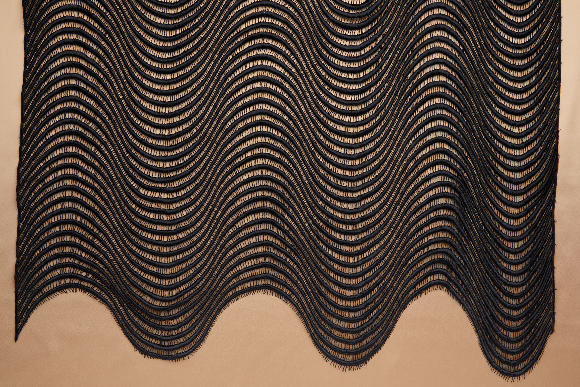 French Custom Made Wavy Guipure Lace in Black - 90cm fabric, image 4 of 9