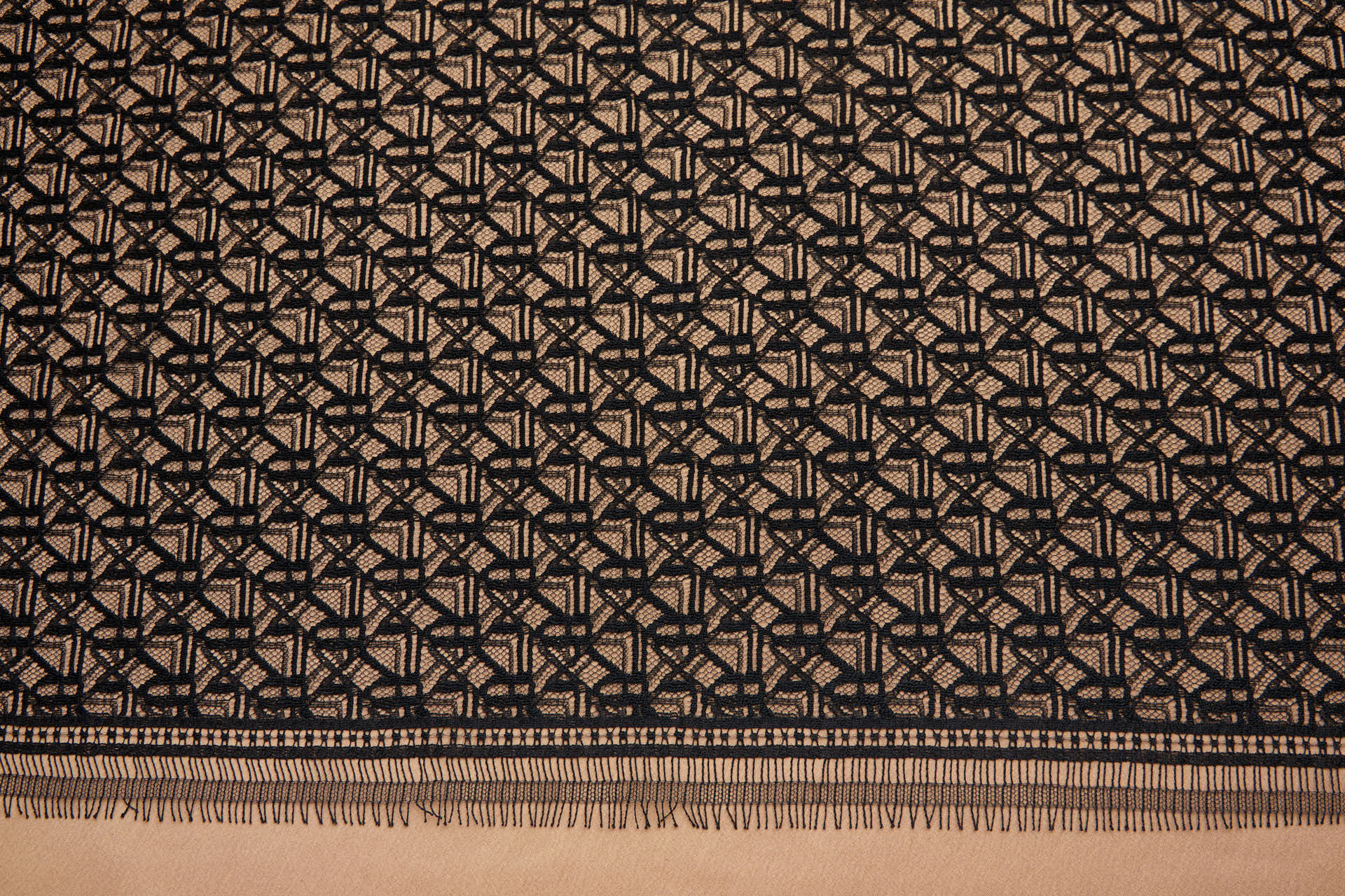 Small Geometric Pattern Lace in Black fabric, image 4 of 8