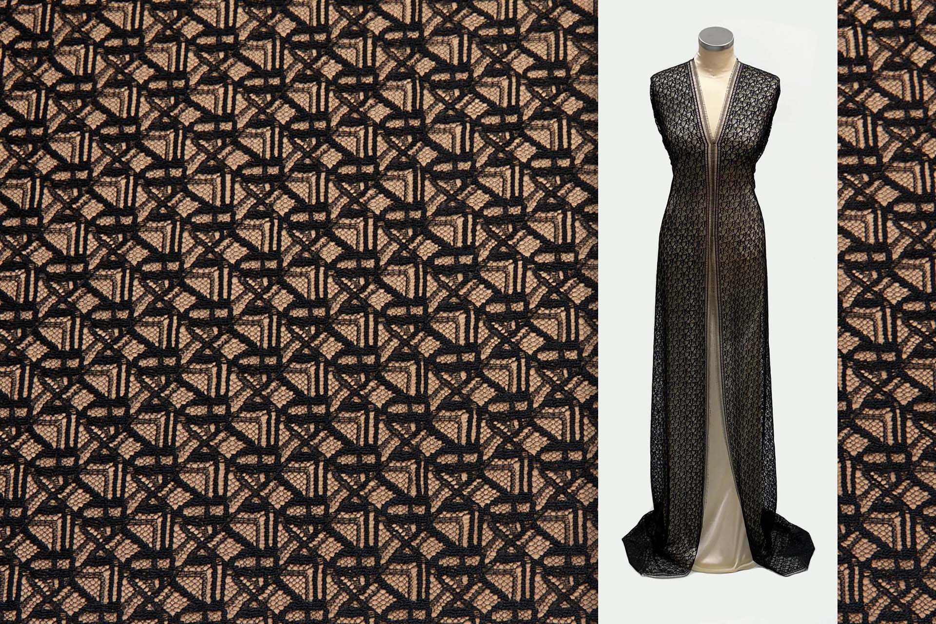 Small Geometric Pattern Lace in Black fabric