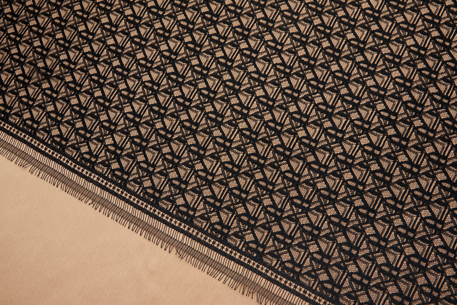 Small Geometric Pattern Lace in Black fabric, image 7 of 8