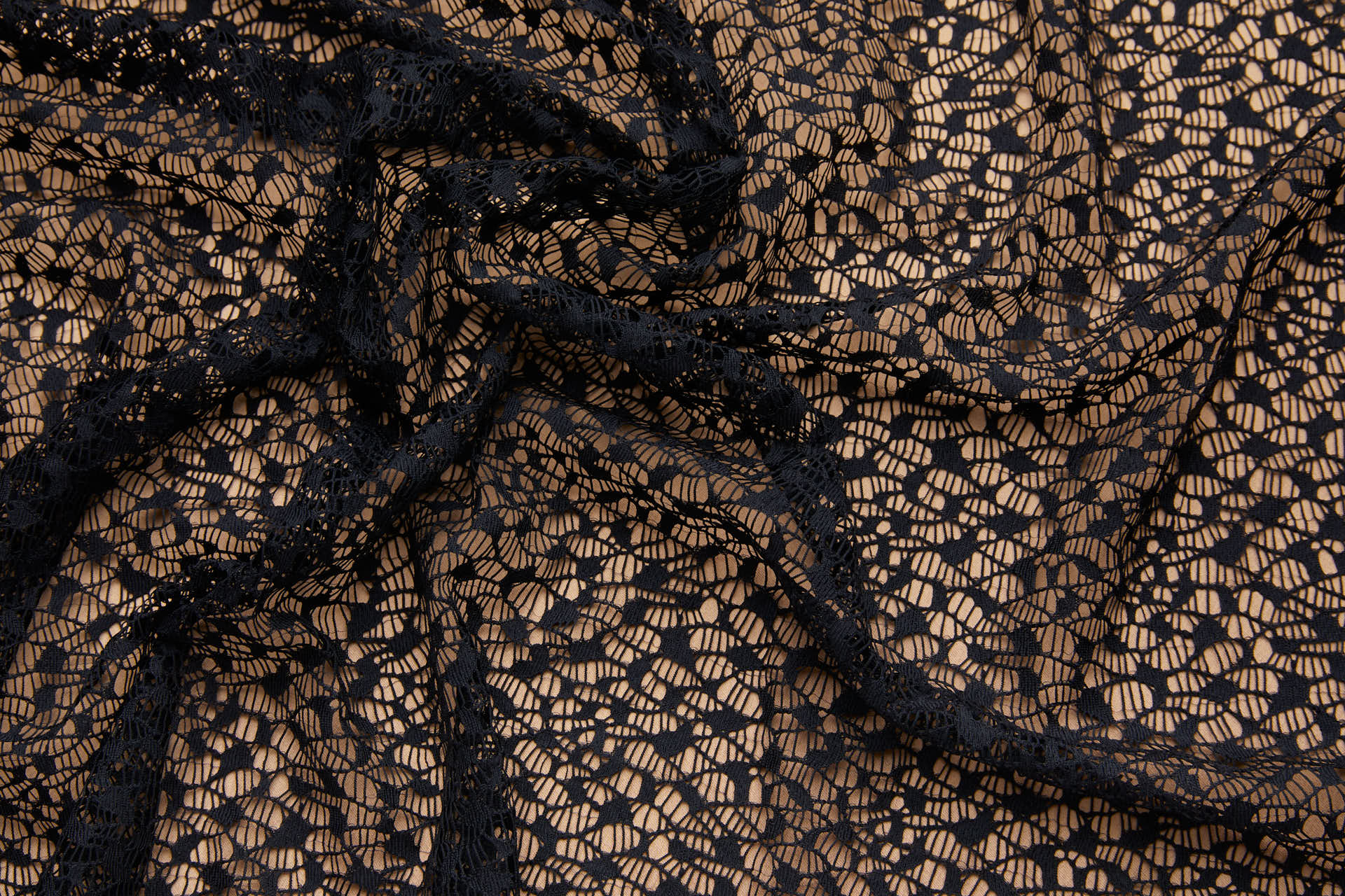 Small Organic Pattern Lace Like Fabric in Black, image 4 of 8