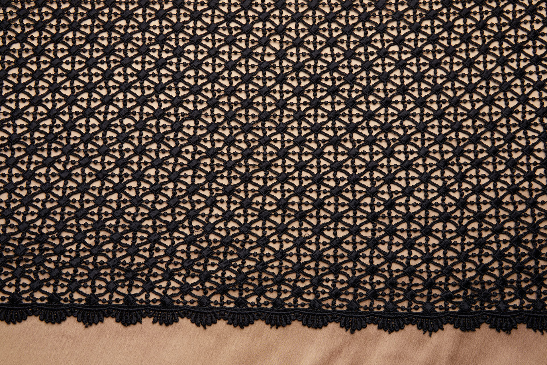 Geometric Trellis Guipure Lace in Black fabric, image 5 of 10
