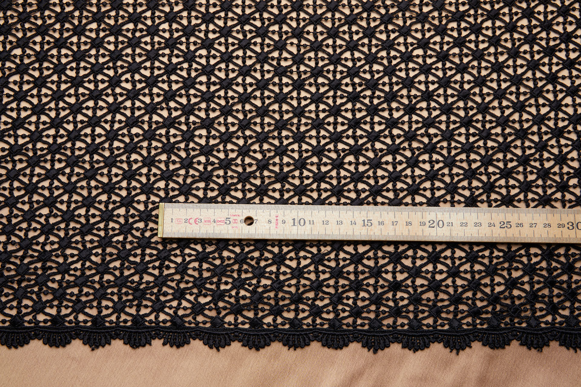 Geometric Trellis Guipure Lace in Black fabric, image 8 of 10