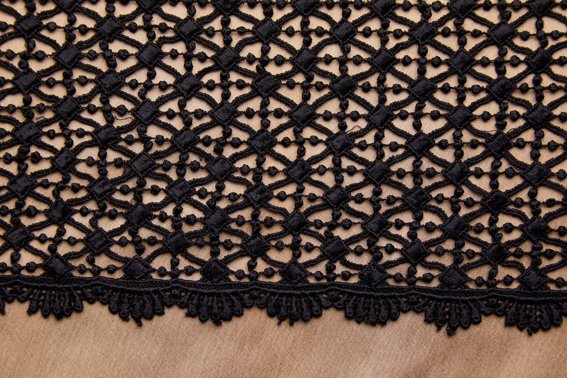 Geometric Trellis Guipure Lace in Black fabric, image 7 of 10