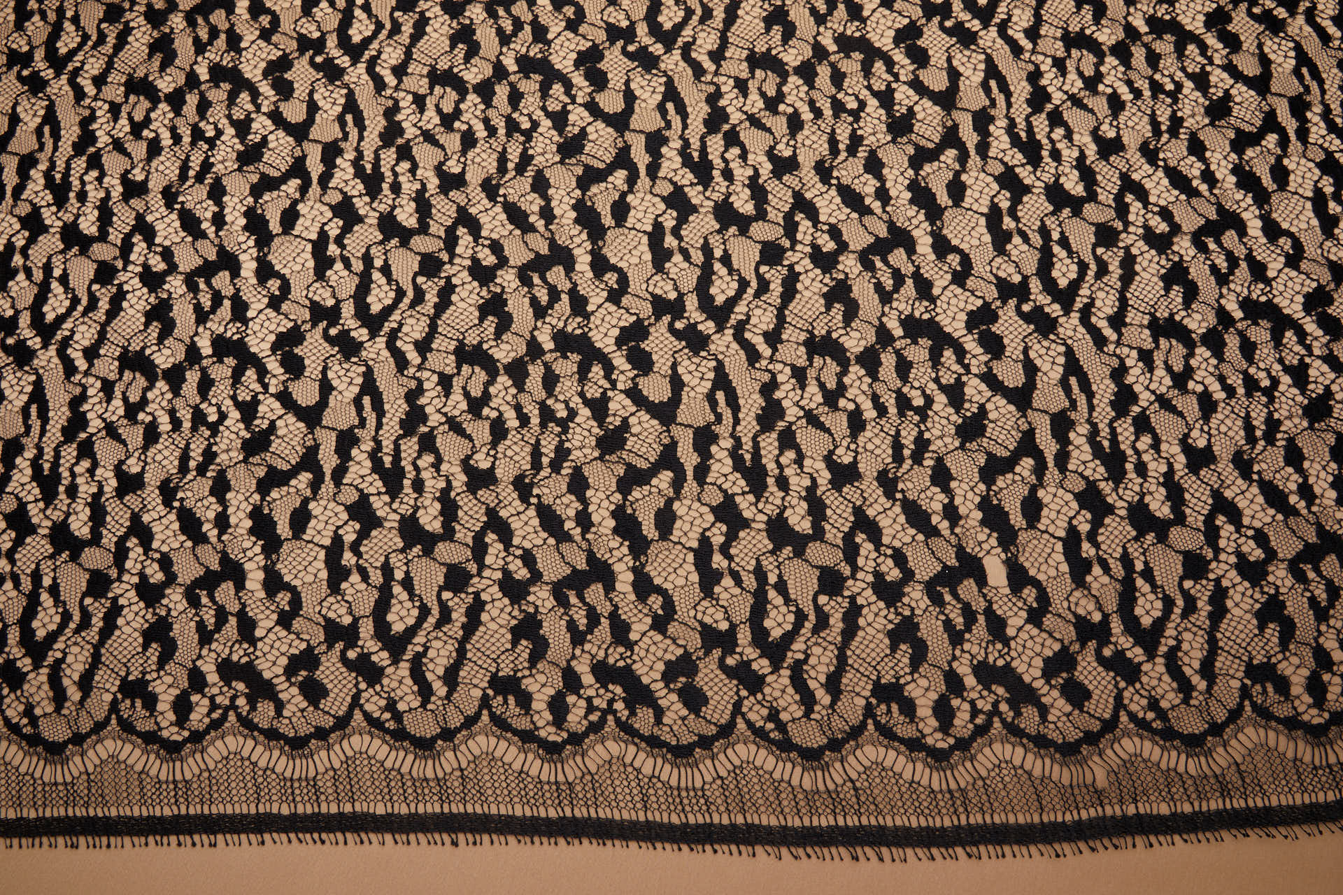Ocelot Animal Inspired Pattern Lace in Black fabric, image 9 of 9