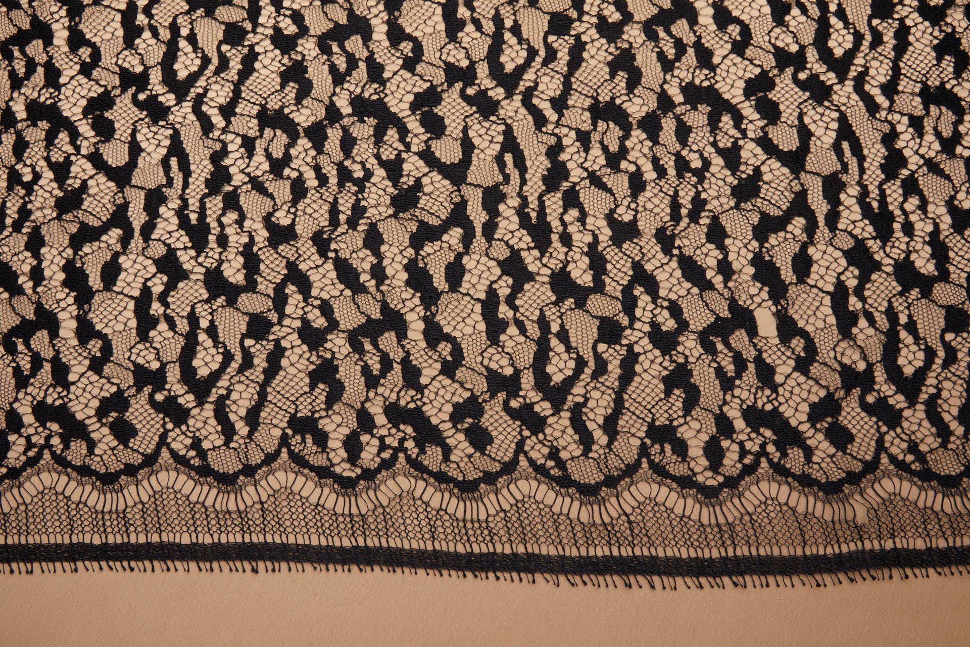 Ocelot Animal Inspired Pattern Lace in Black fabric, image 8 of 9