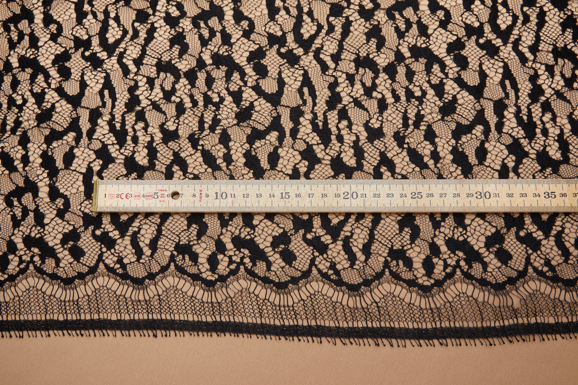Ocelot Animal Inspired Pattern Lace in Black fabric, image 5 of 9