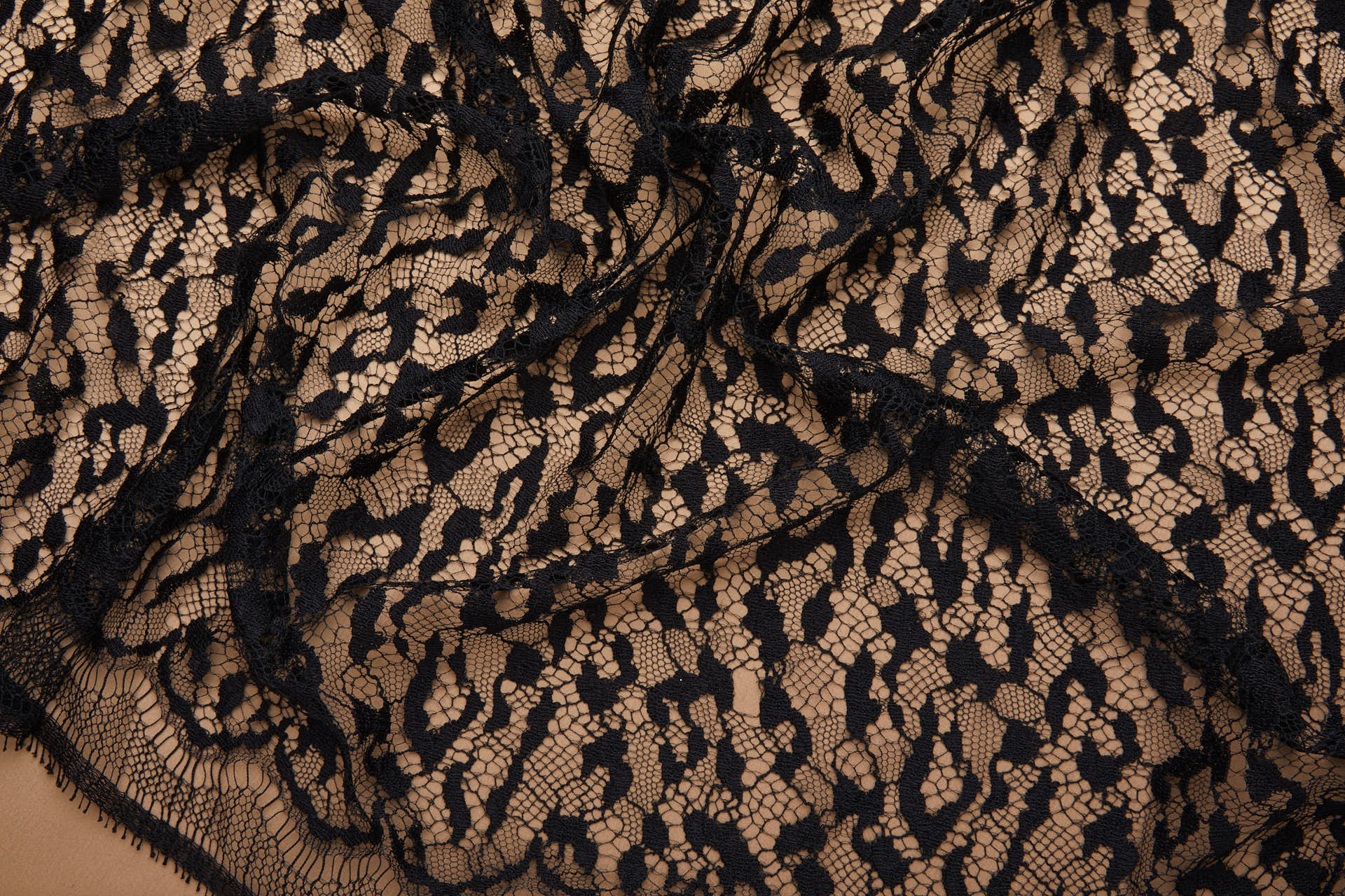 Ocelot Animal Inspired Pattern Lace in Black fabric, image 6 of 9