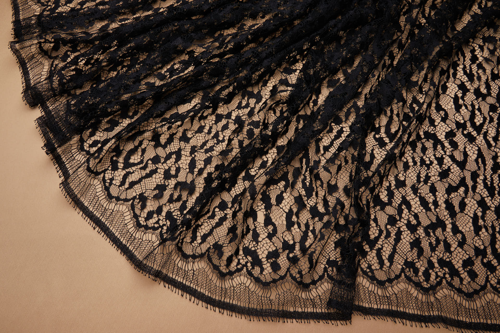 Ocelot Animal Inspired Pattern Lace in Black fabric, image 2 of 9