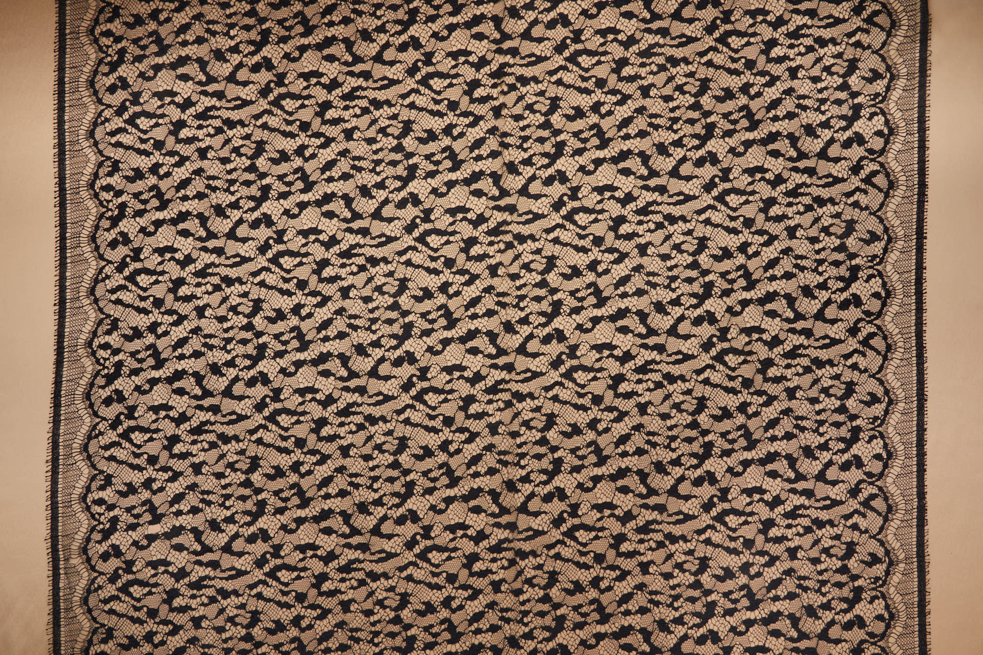 Ocelot Animal Inspired Pattern Lace in Black fabric, image 4 of 9