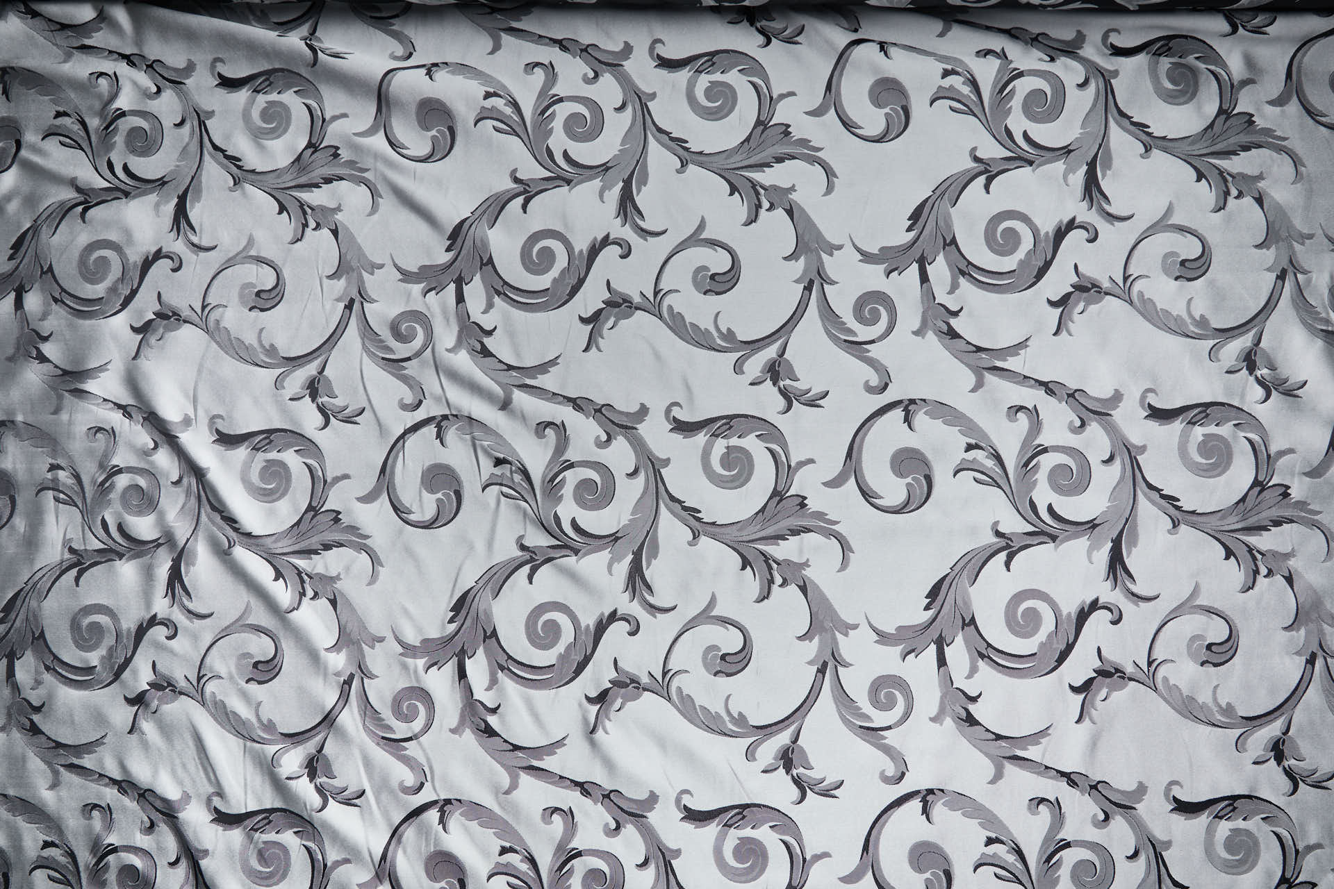 Large Scroll Reversible Pattern Silk Jacquard in Black and White fabric, image 8 of 14