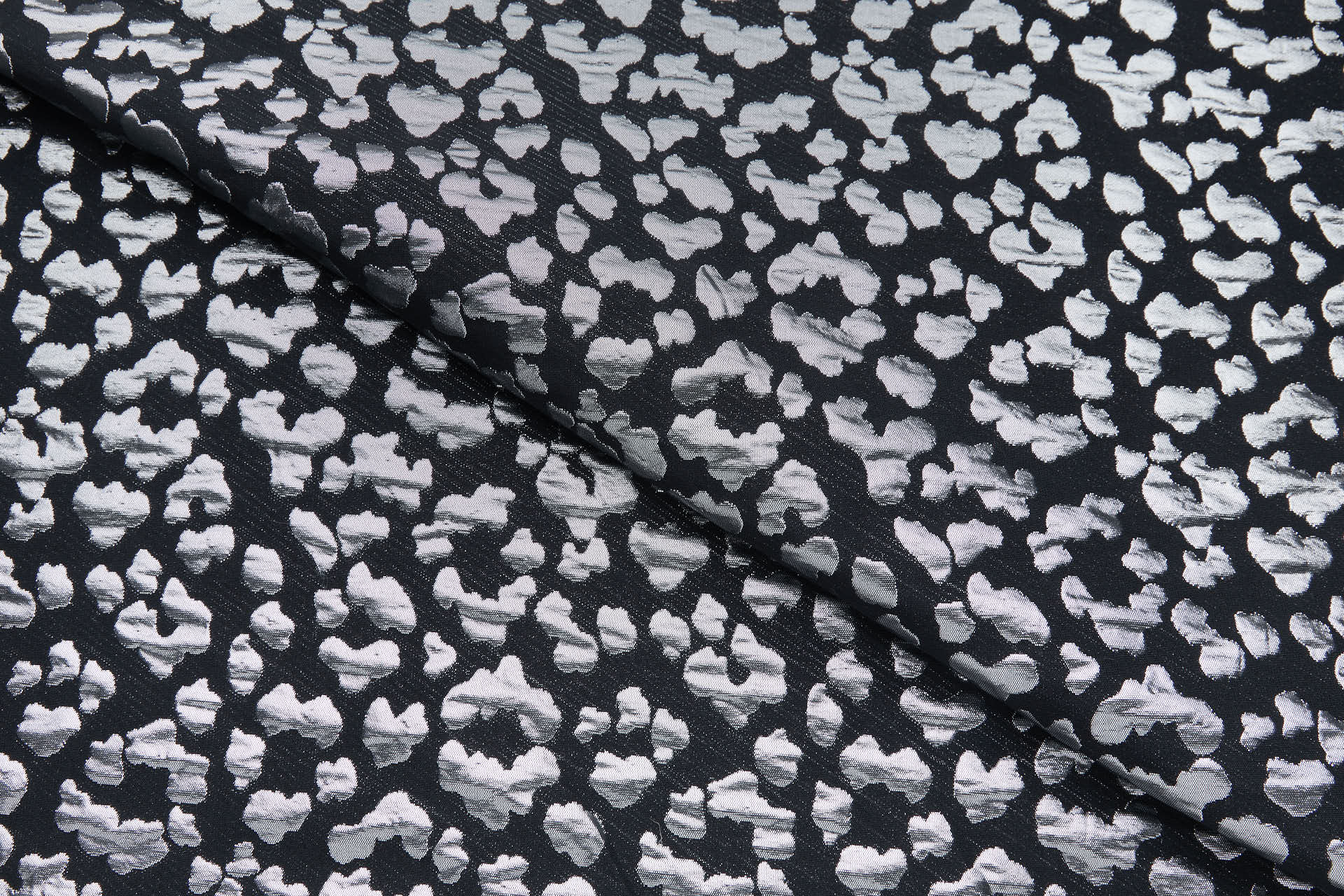 Leopard Pattern Jacquard - Black / Silver fabric, image 7 of 11
