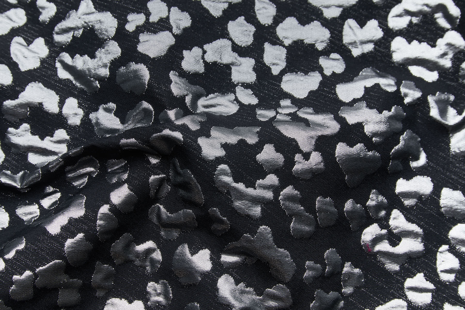 Leopard Pattern Jacquard - Black / Silver fabric, image 2 of 11
