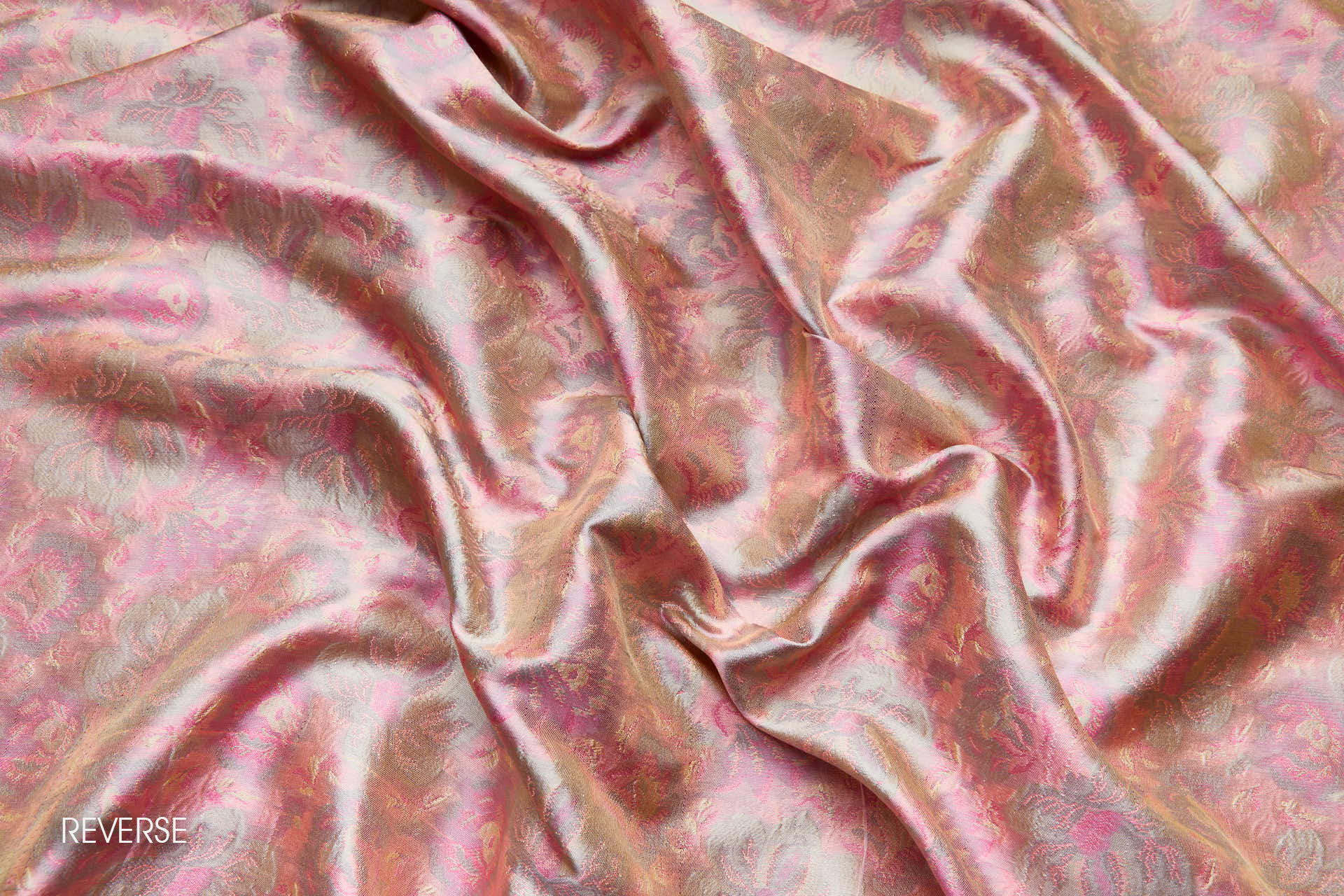 Soft Banaras Brocade - Peach, Pinks and Sand fabric, image 7 of 9