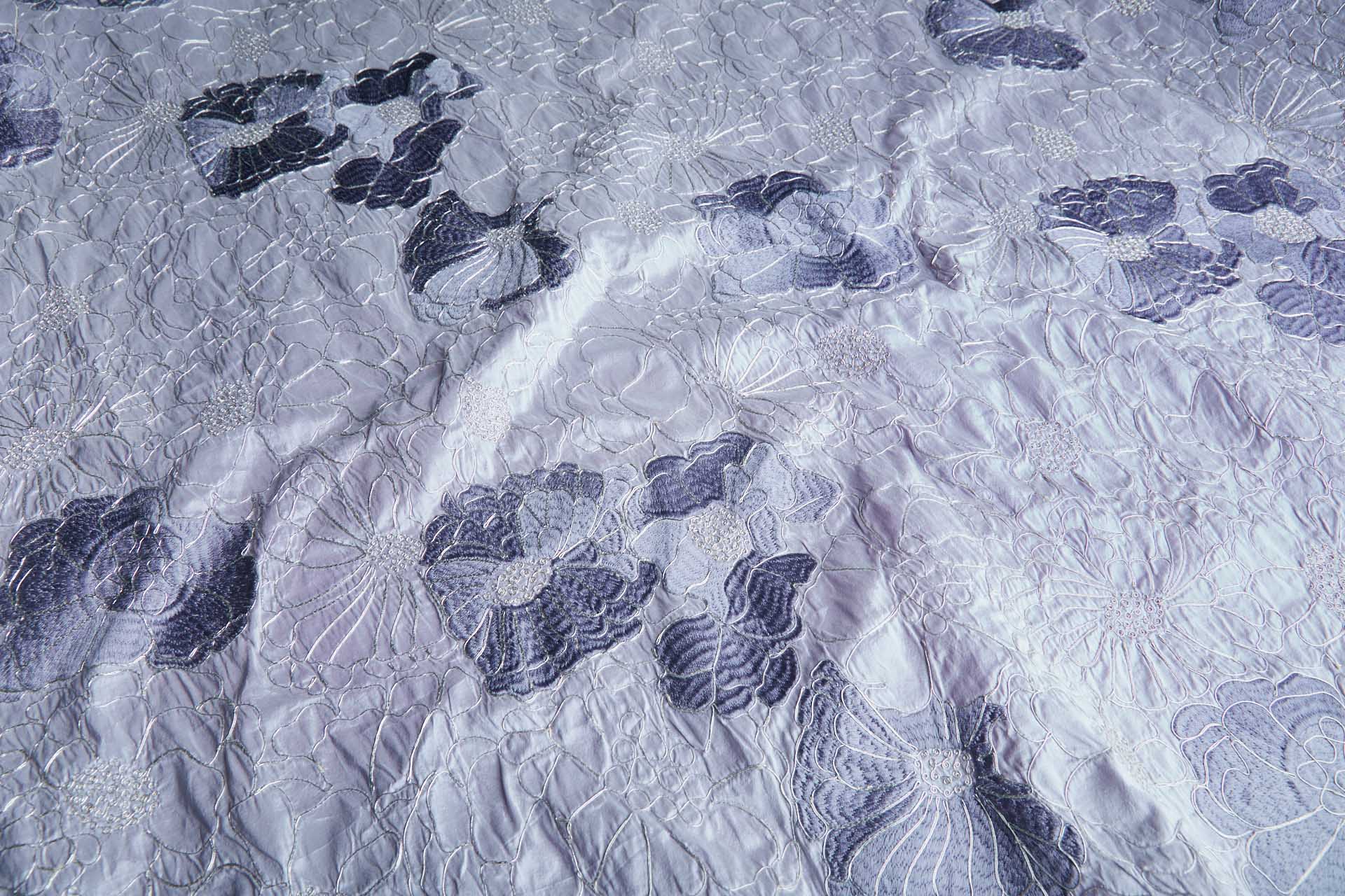 Corded Flower Embroidery - Lilac fabric, image 3 of 9