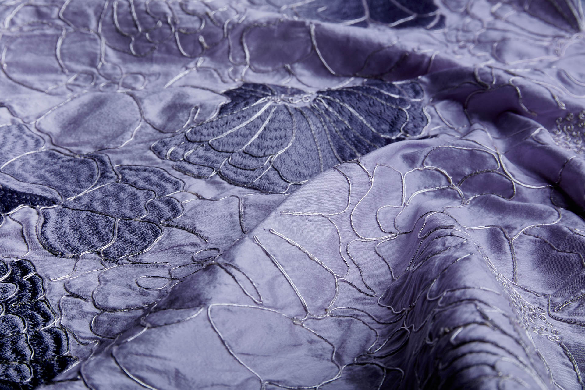 Corded Flower Embroidery - Lilac fabric, image 7 of 9