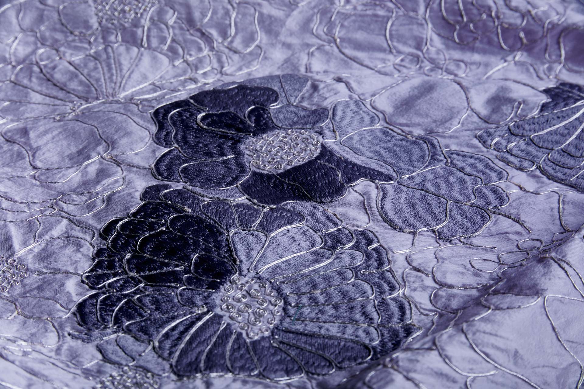 Corded Flower Embroidery - Lilac fabric, image 8 of 9