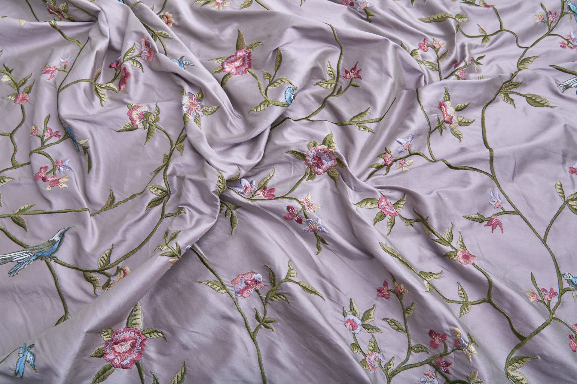 Bird Embroidery - Lilac fabric, image 4 of 10