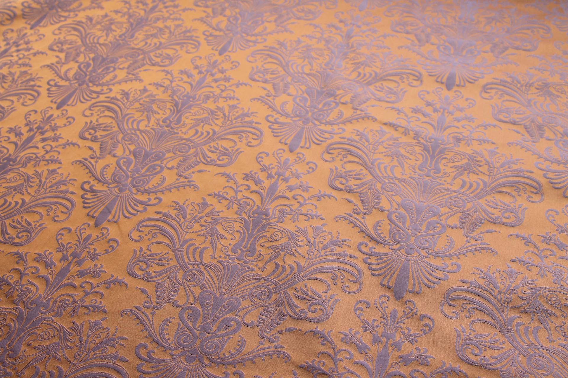 Rococo Brocade - Orange/ Lilac - 0.65m Piece fabric, image 4 of 8